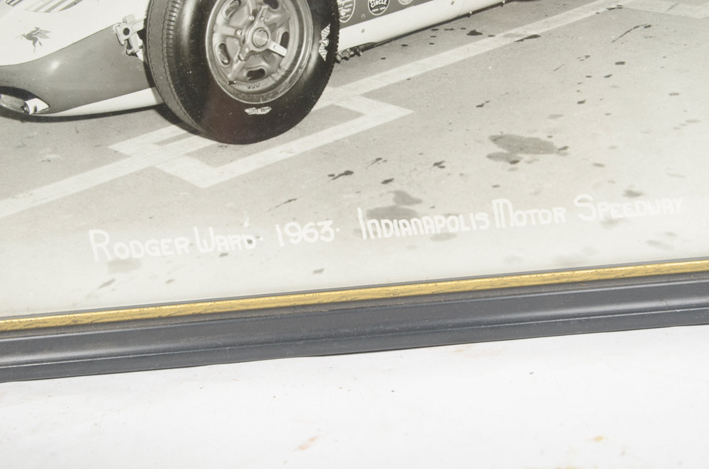 Six Black and White Race Car Photographs