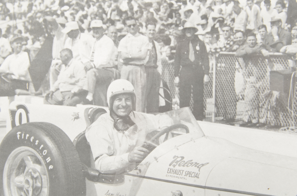 Six Black and White Race Car Photographs