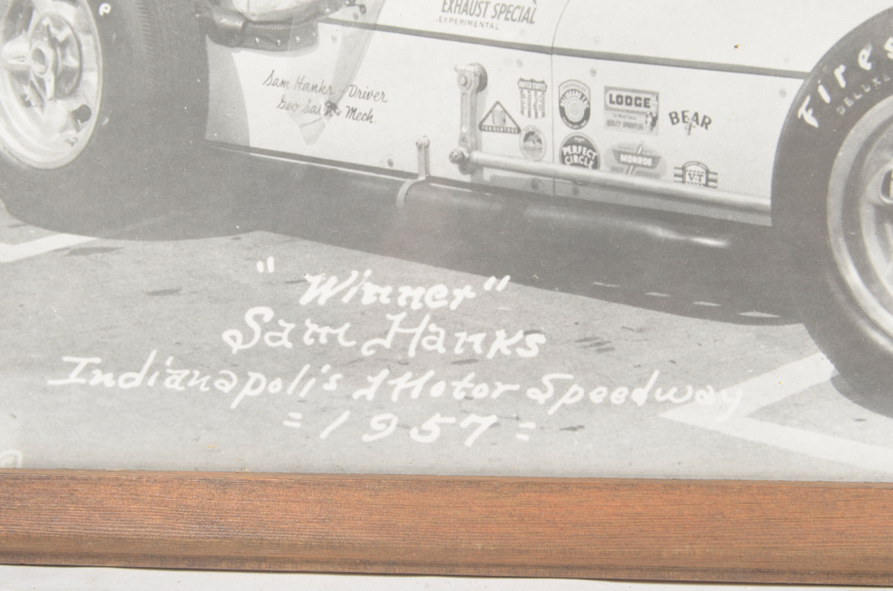 Six Black and White Race Car Photographs