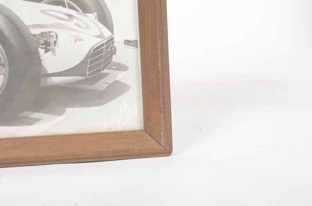 Six Black and White Race Car Photographs