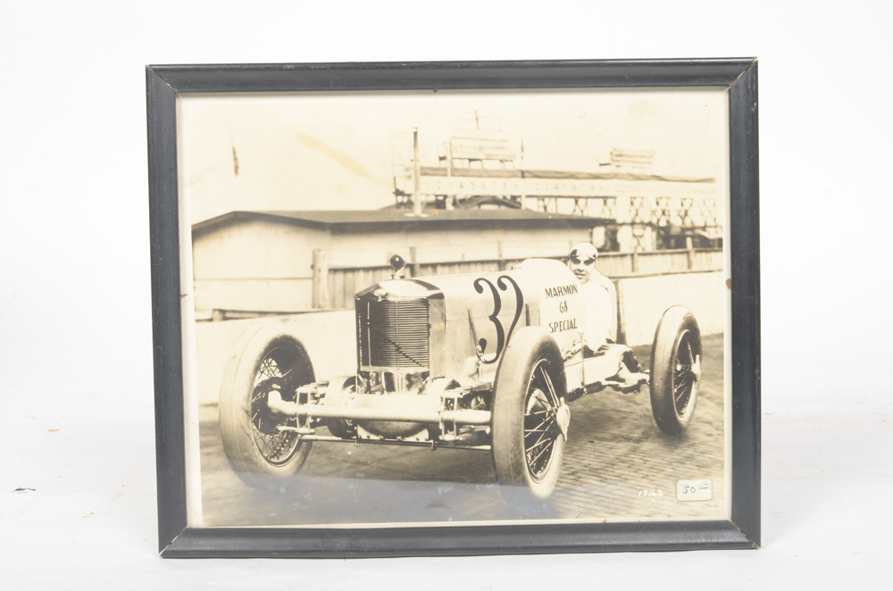 Six Black and White Race Car Photographs