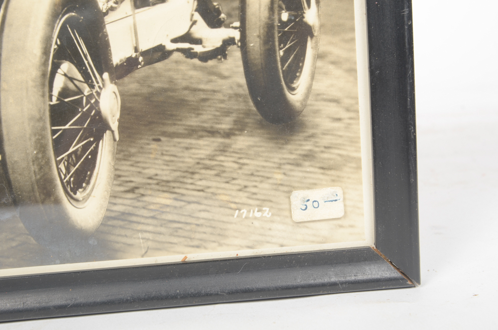 Six Black and White Race Car Photographs