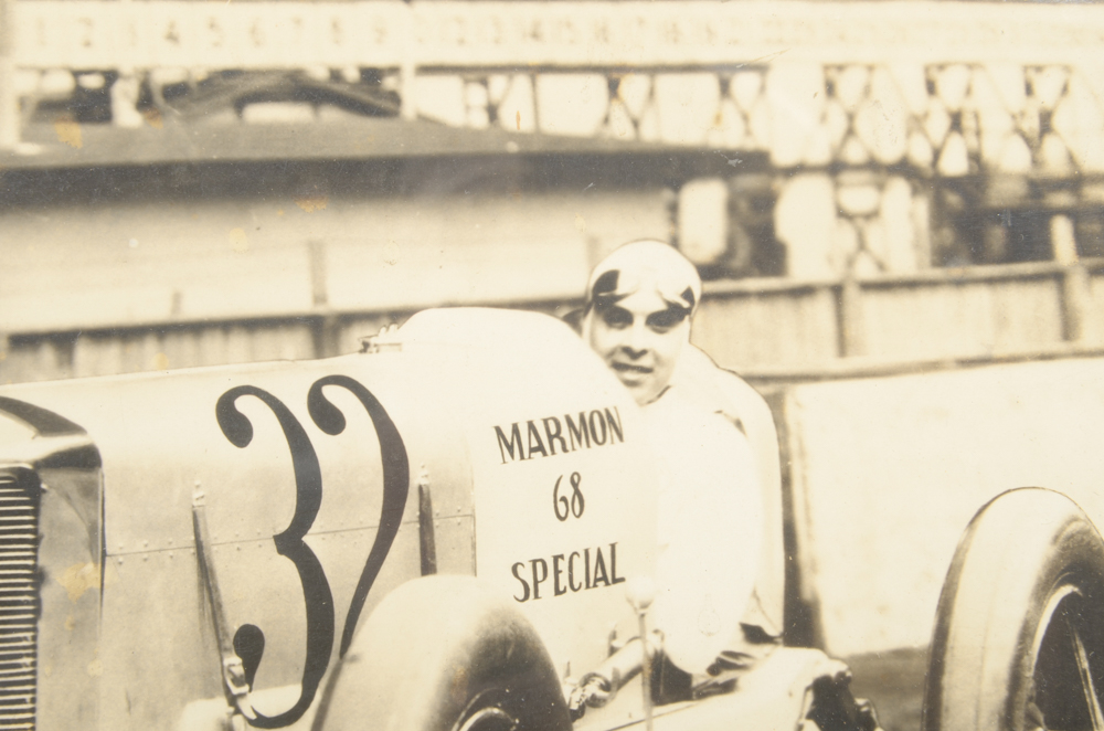 Six Black and White Race Car Photographs