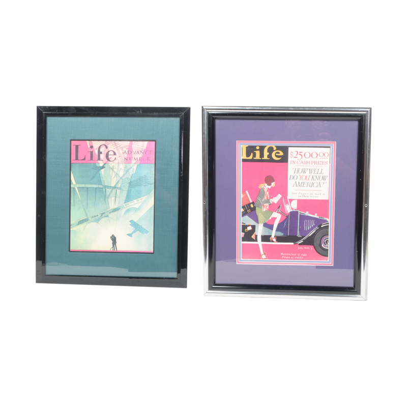 Pair of Framed Giclees After "Life" Magazine Covers