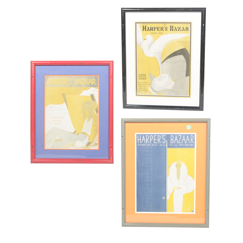 Collection of Framed "Harper's Bazaar" Magazine Covers