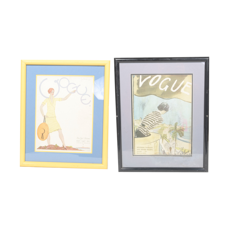Pair of Vintage Prints After "Vogue" Magazine Covers