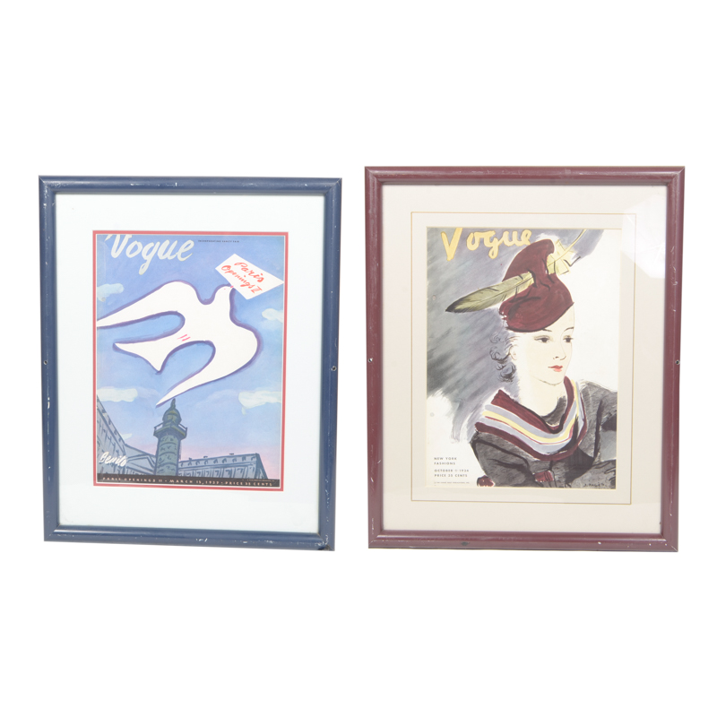 Pair of Framed Prints After "Vogue" Magazine Covers