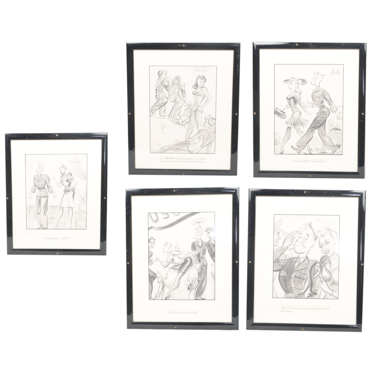 Set of Five Offset Lithographs After Charles Robert Perrin Illustrations