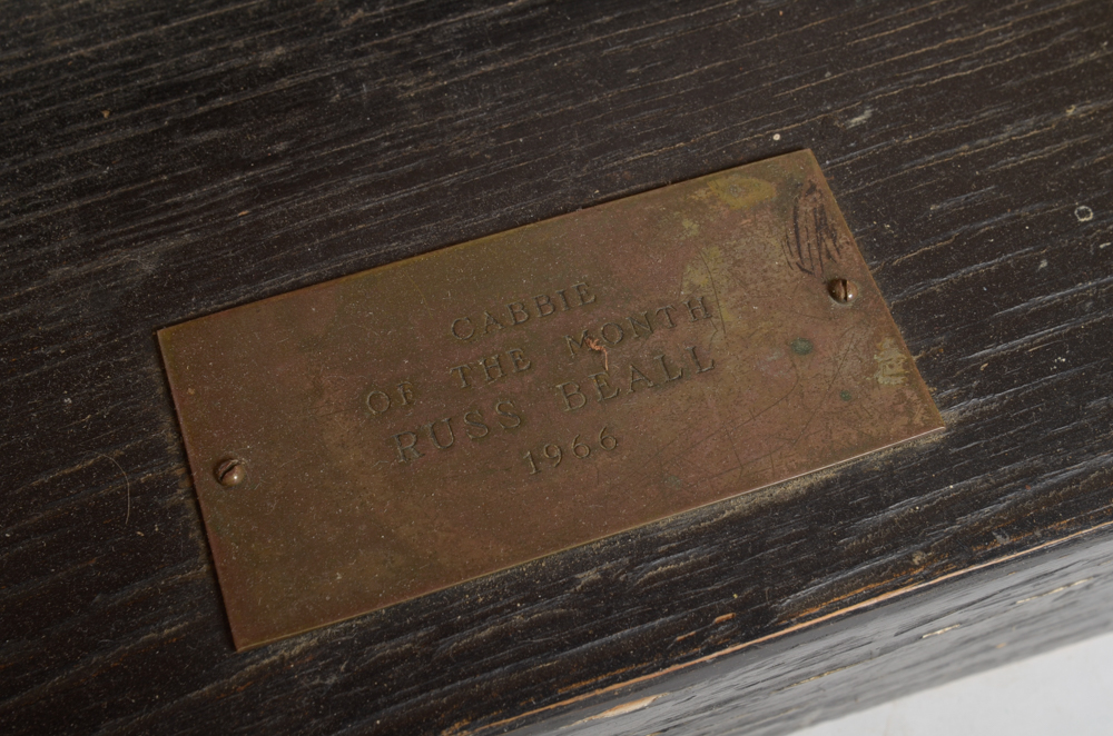 Hand Carved 1966 Cabbie of the Month Award