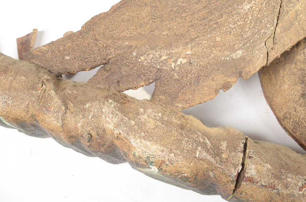 Antique Hand Carved Wooden Eagle with Shield