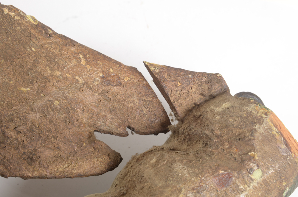 Antique Hand Carved Wooden Eagle with Shield