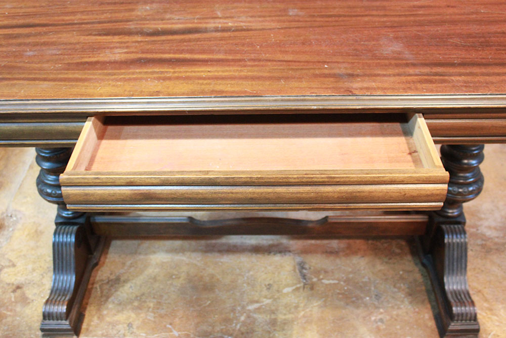 Vintage Trestle Base Library Table