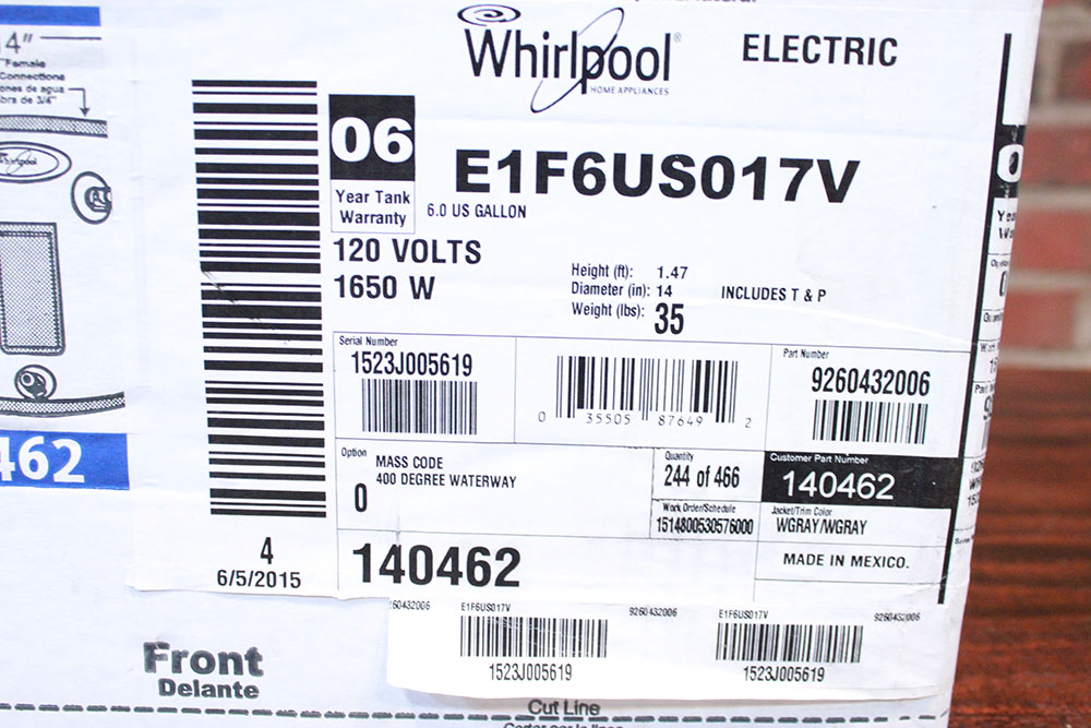 Whirlpool Electric Water Heater