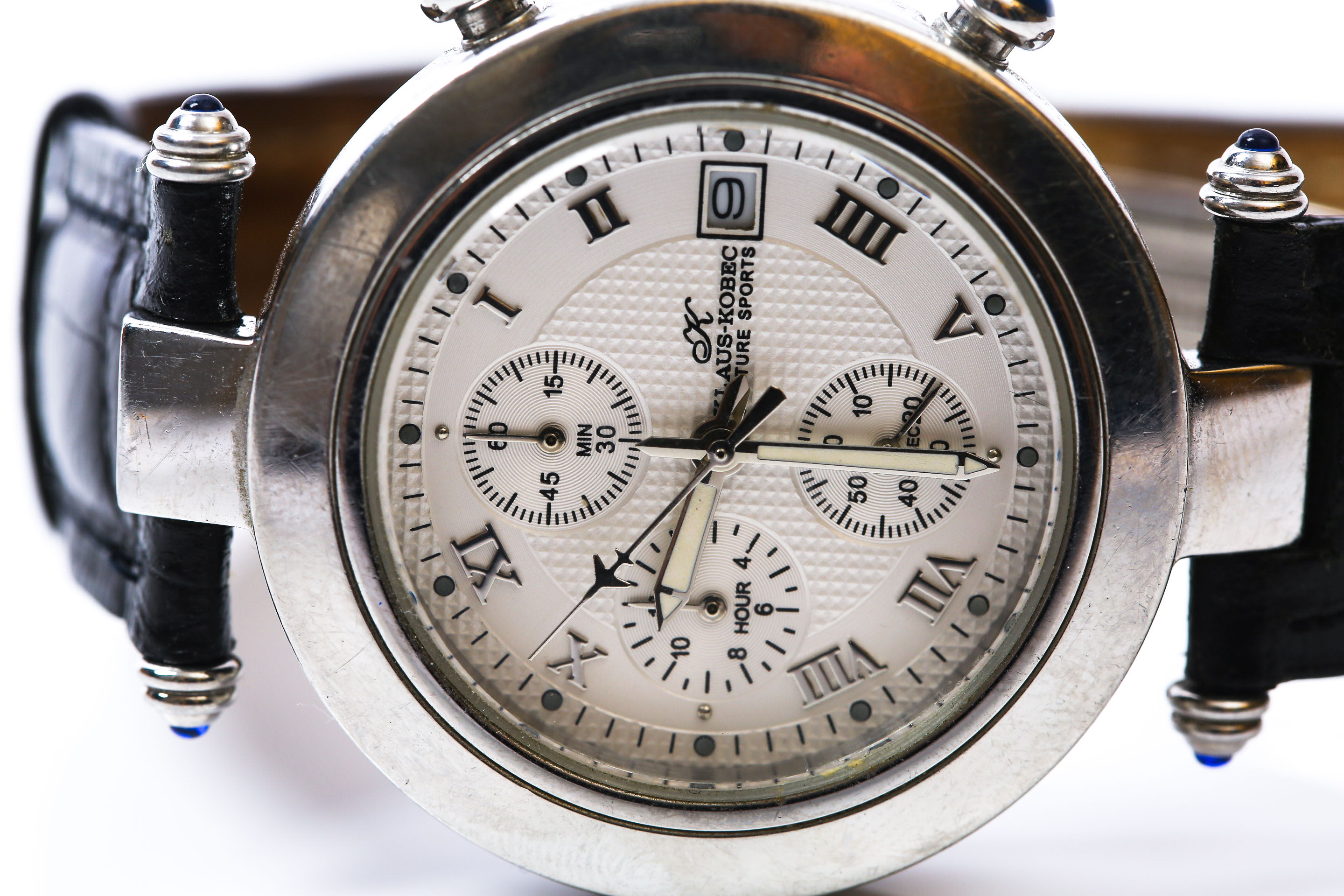 Klaus-Kobec Sports Watch with Cabochons