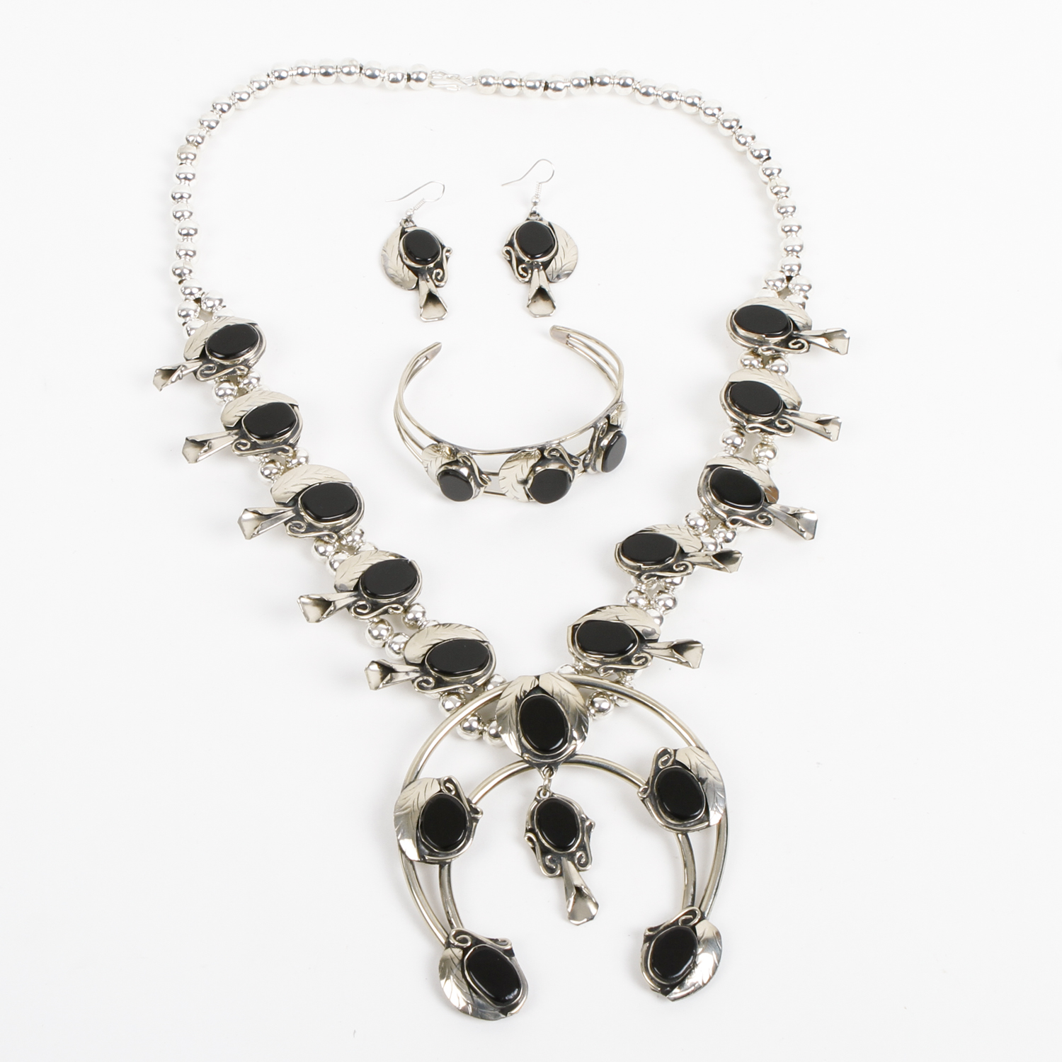 Native American Style Squash Blossom Costume Parure