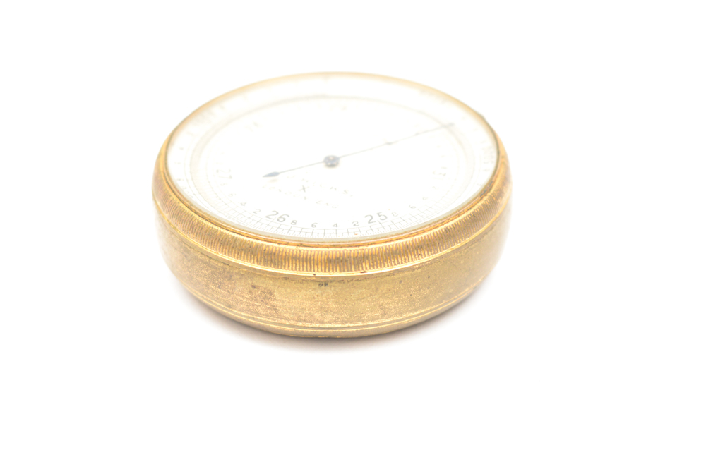 Antique Brass J.J. Hicks Compensated Pocket Barometer