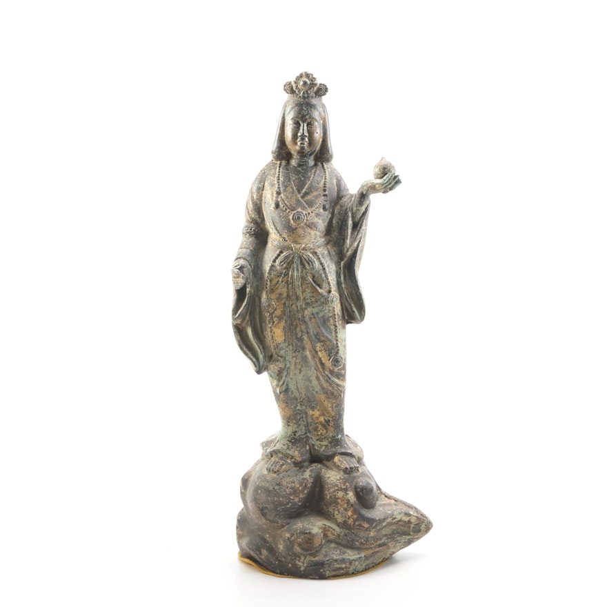 Chinese Metal Guanyin Statue