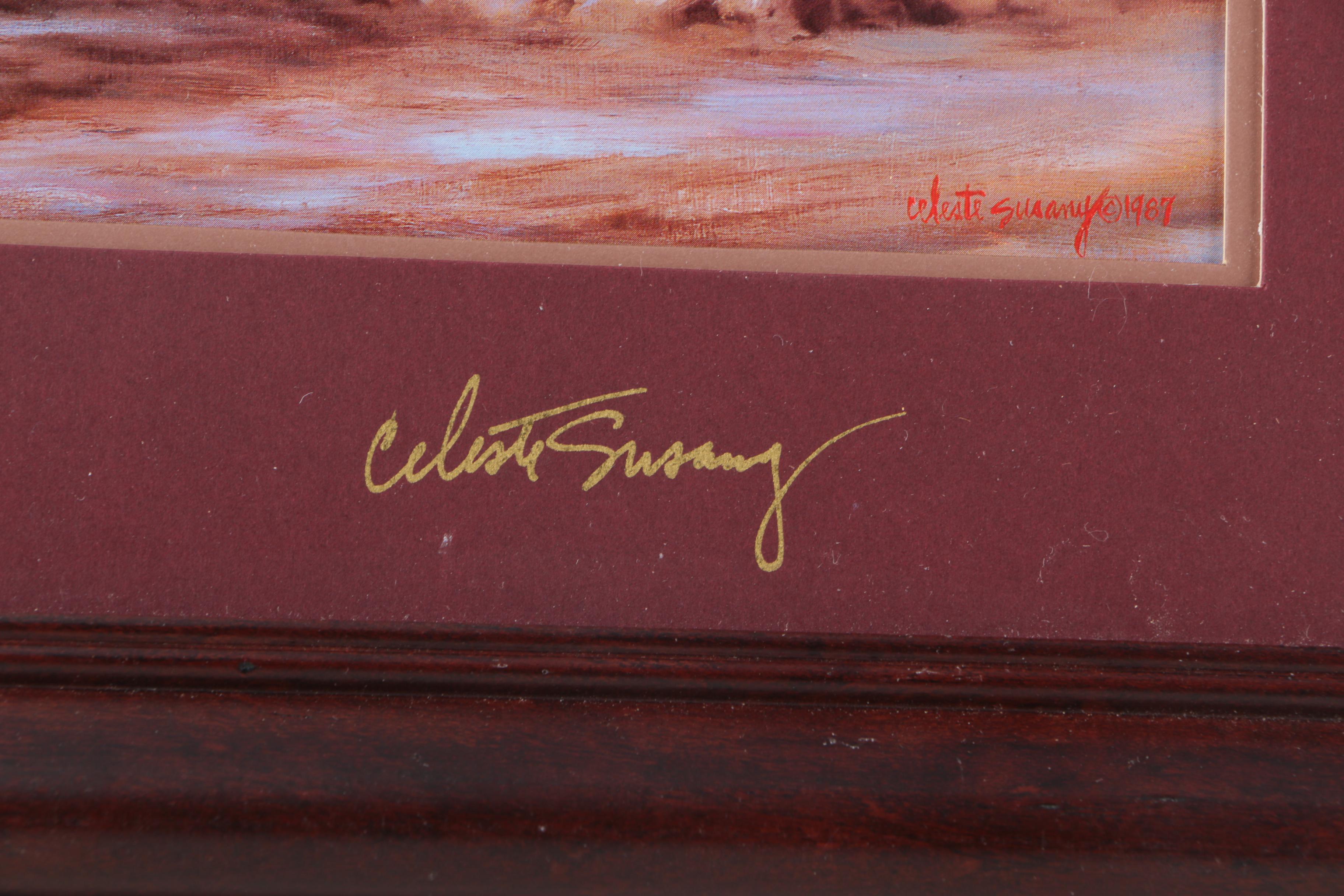 Celeste Susany Offset Lithograph Print "Saratoga - Memories of August"