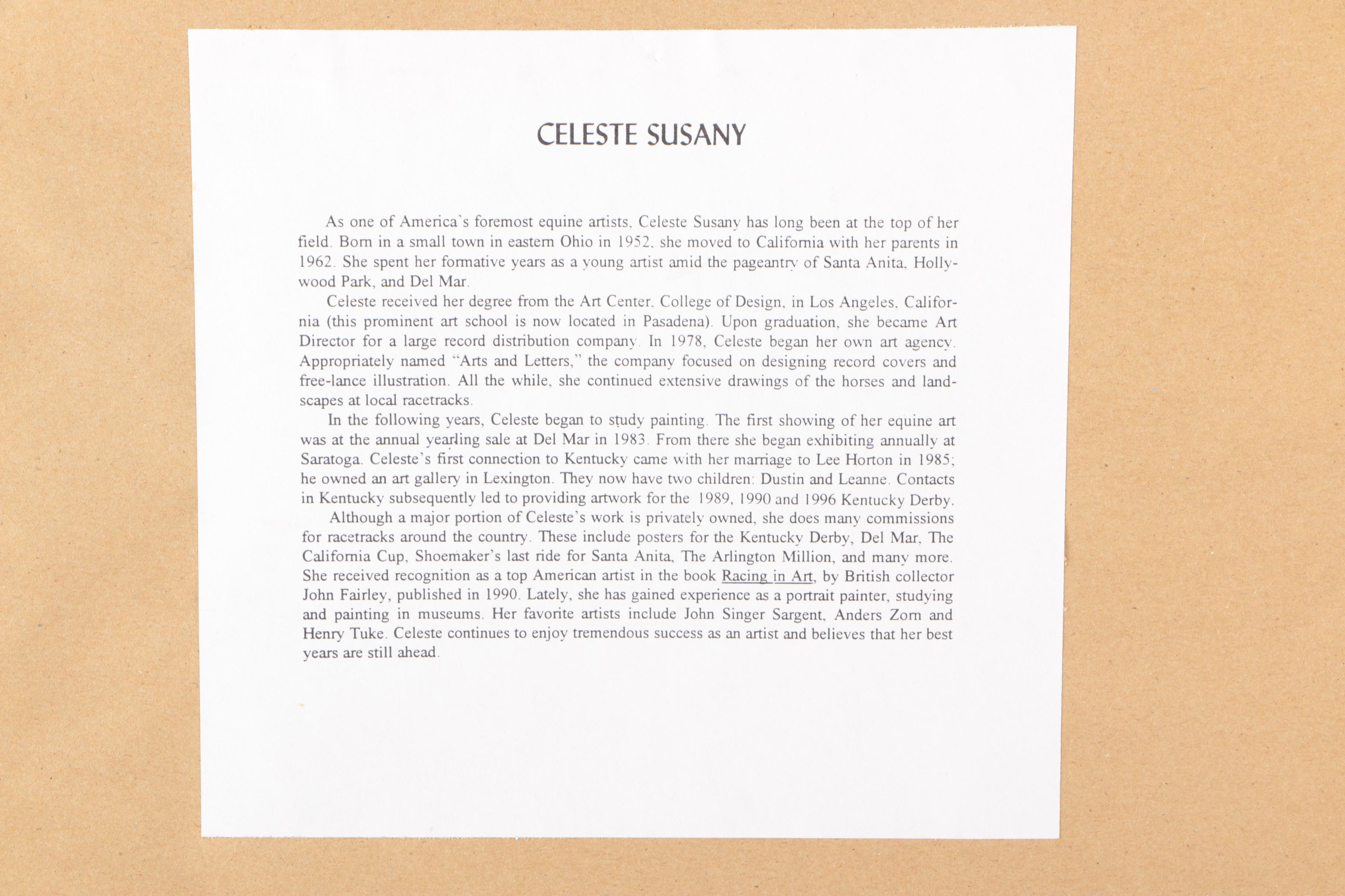 Celeste Susany Offset Lithograph Print "Saratoga - Memories of August"