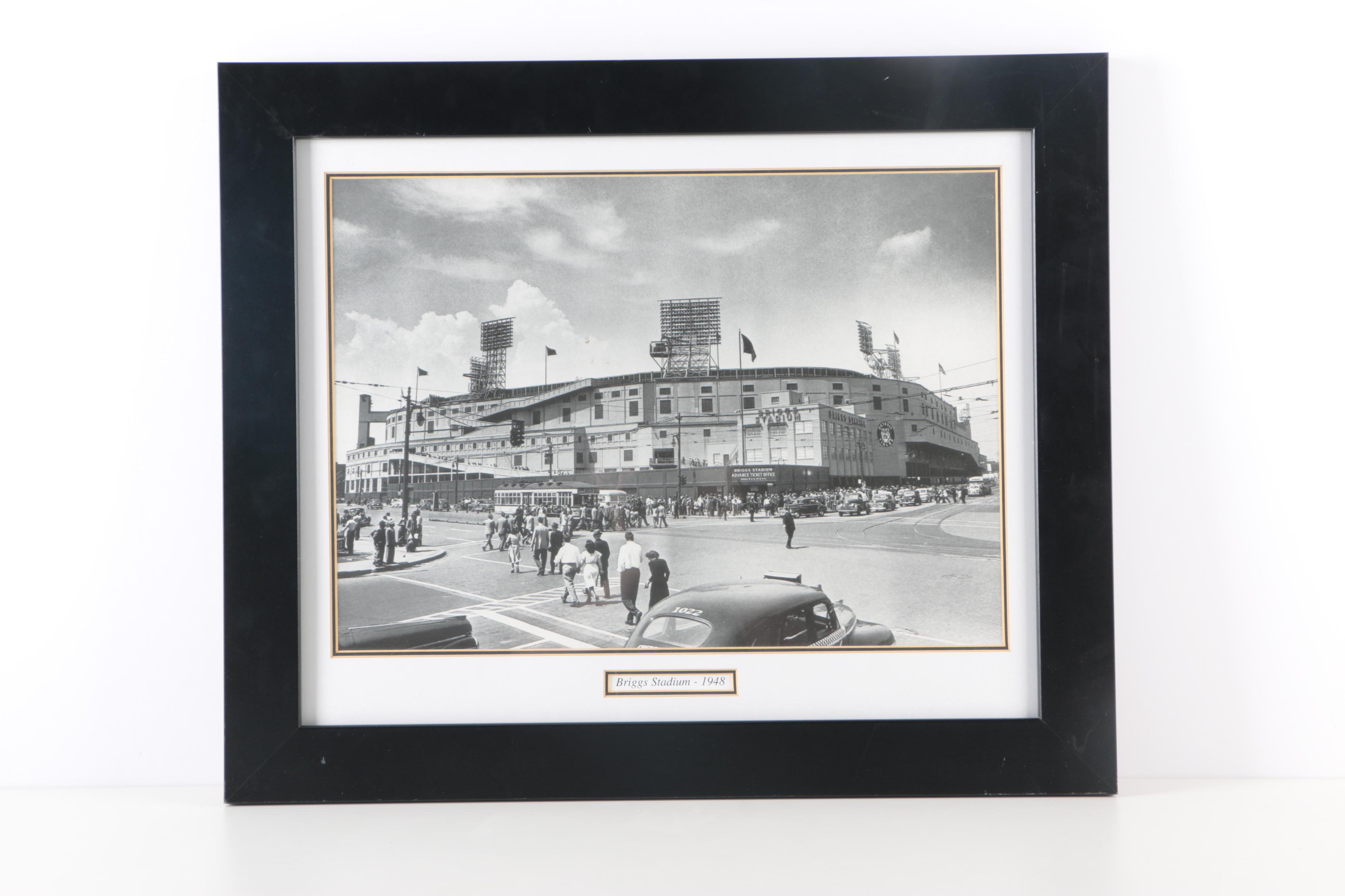 Pair Of Photographs Of Detroit Tigers Stadiums