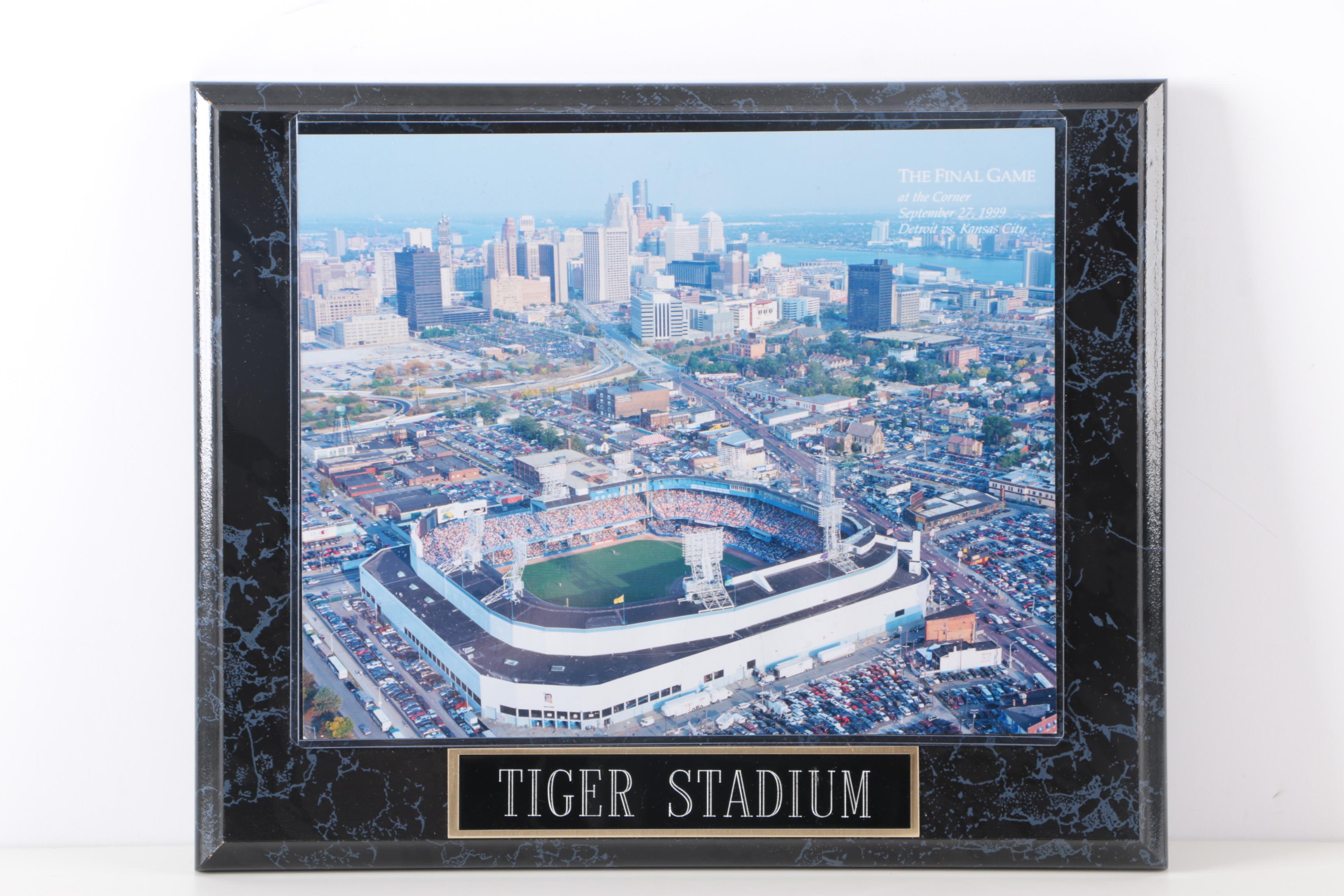 Pair Of Photographs Of Detroit Tigers Stadiums