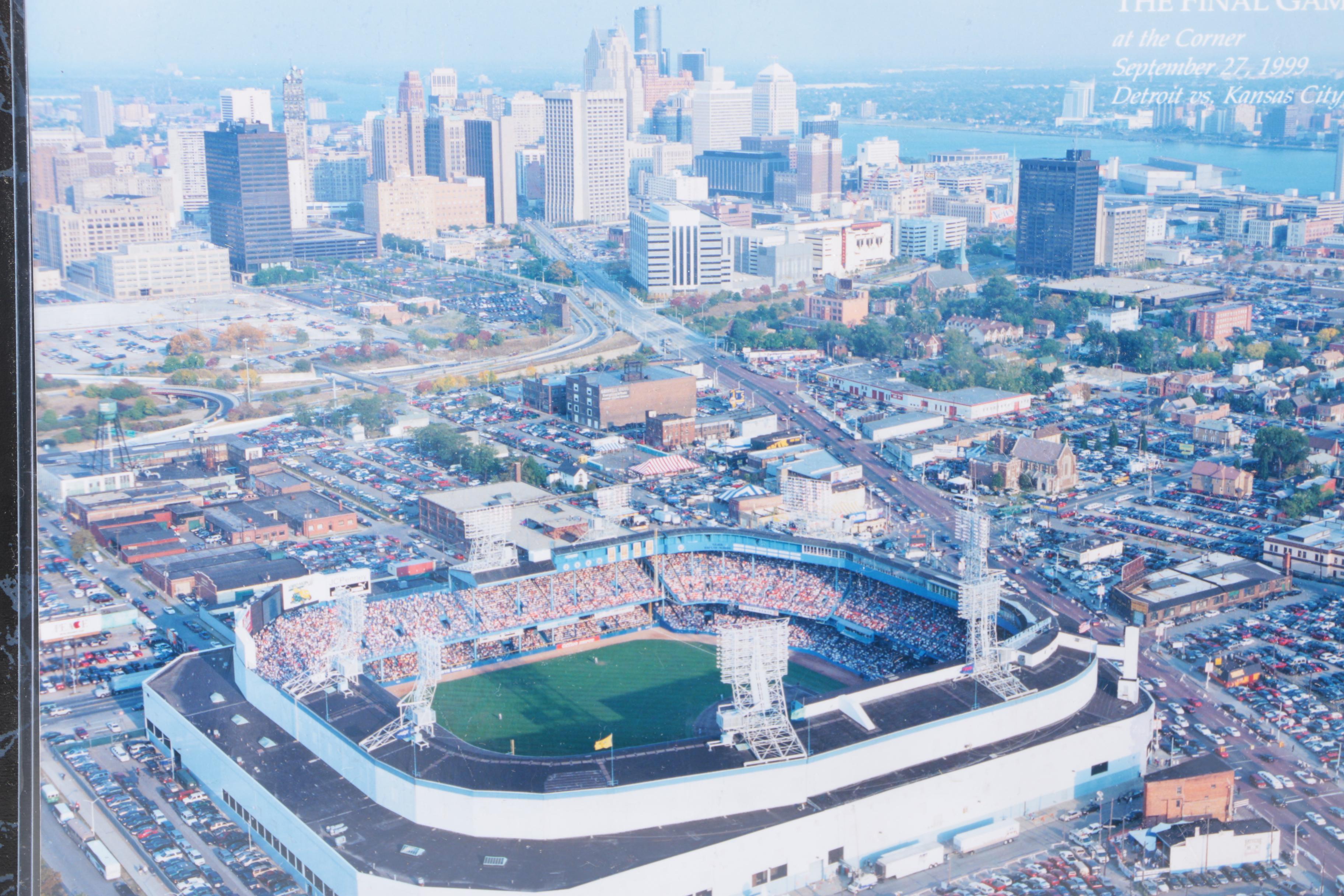 Pair Of Photographs Of Detroit Tigers Stadiums
