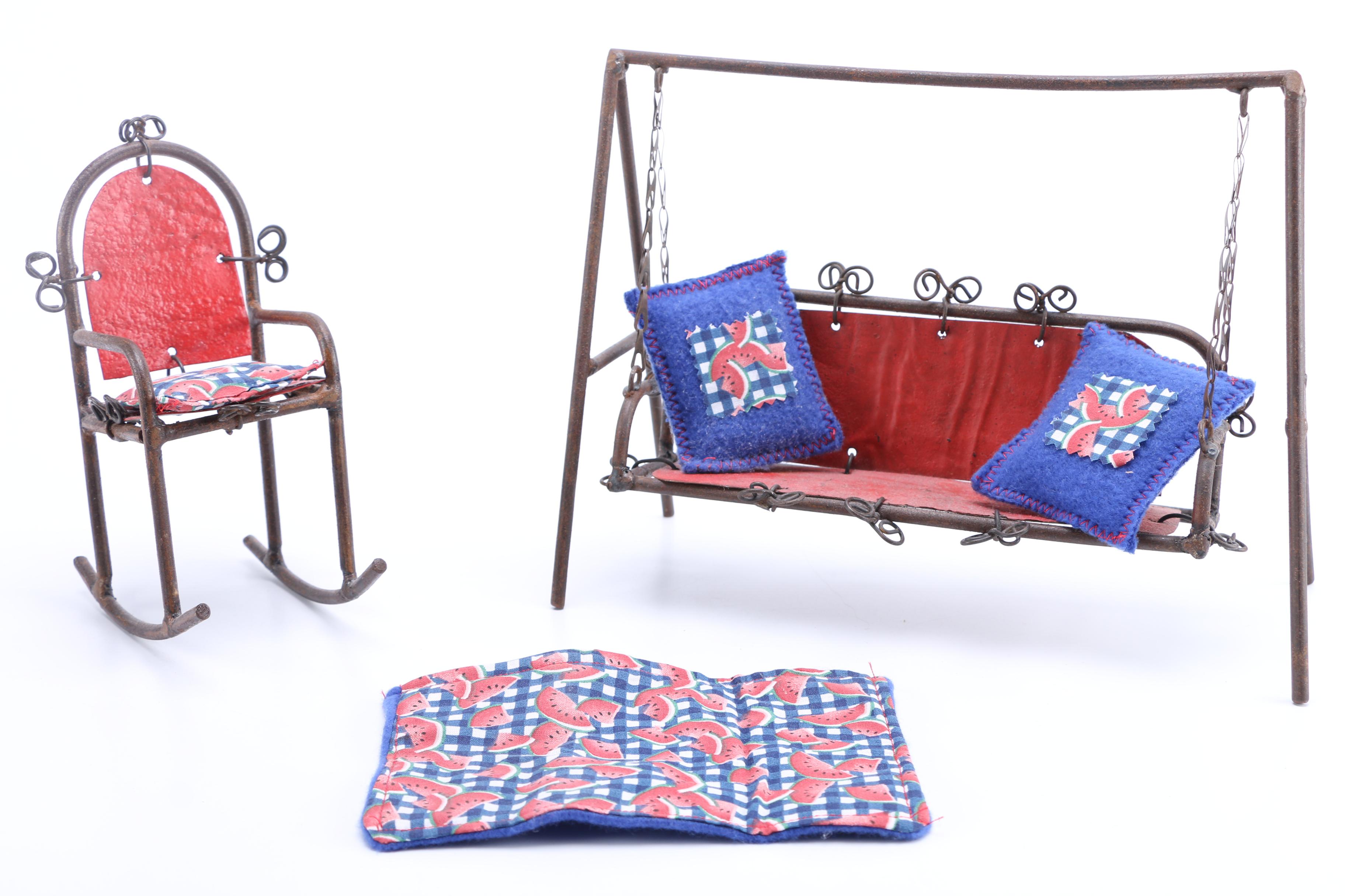 Intricate Metalwork Doll Furniture With Detailed Accesories