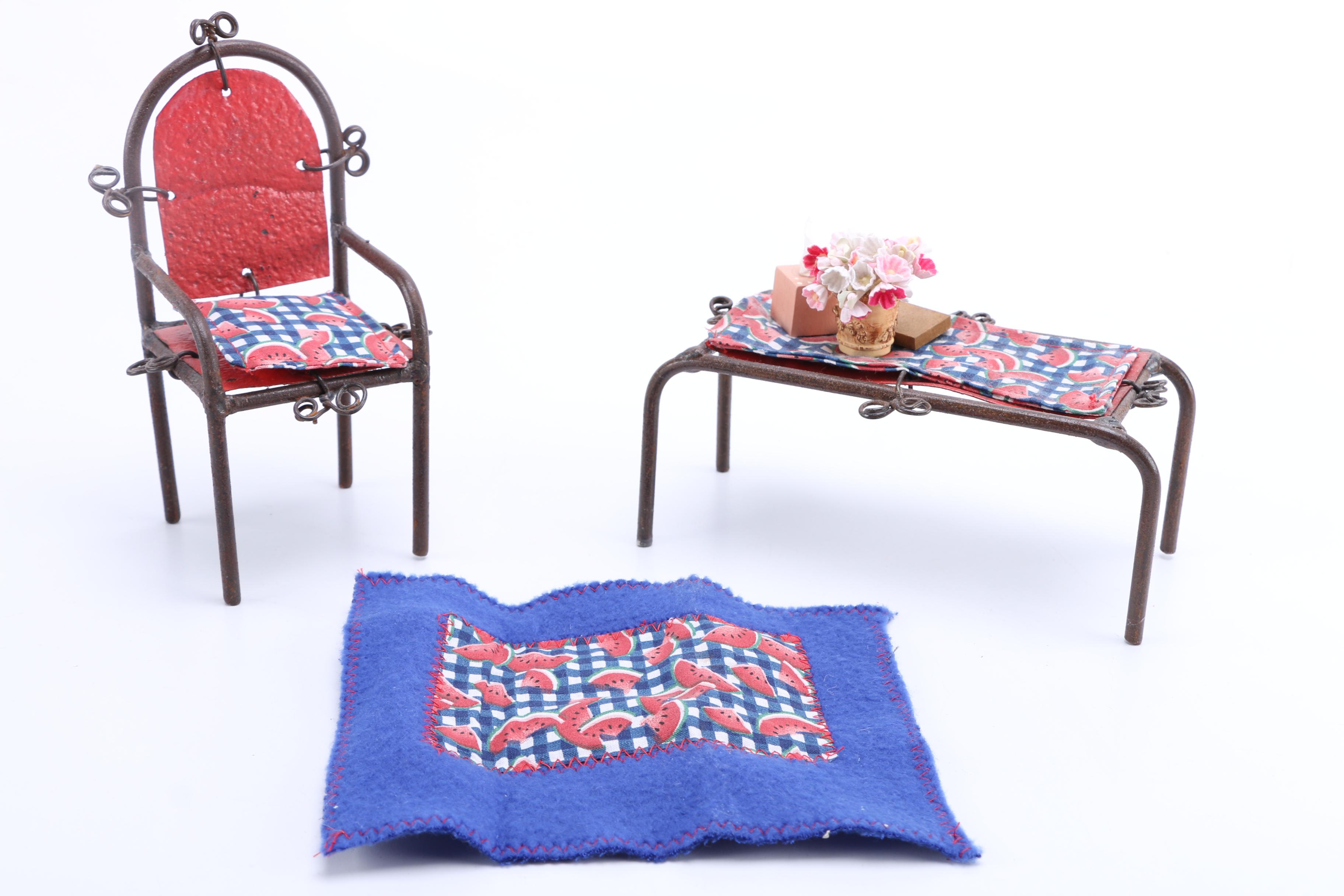 Intricate Metalwork Doll Furniture With Detailed Accesories