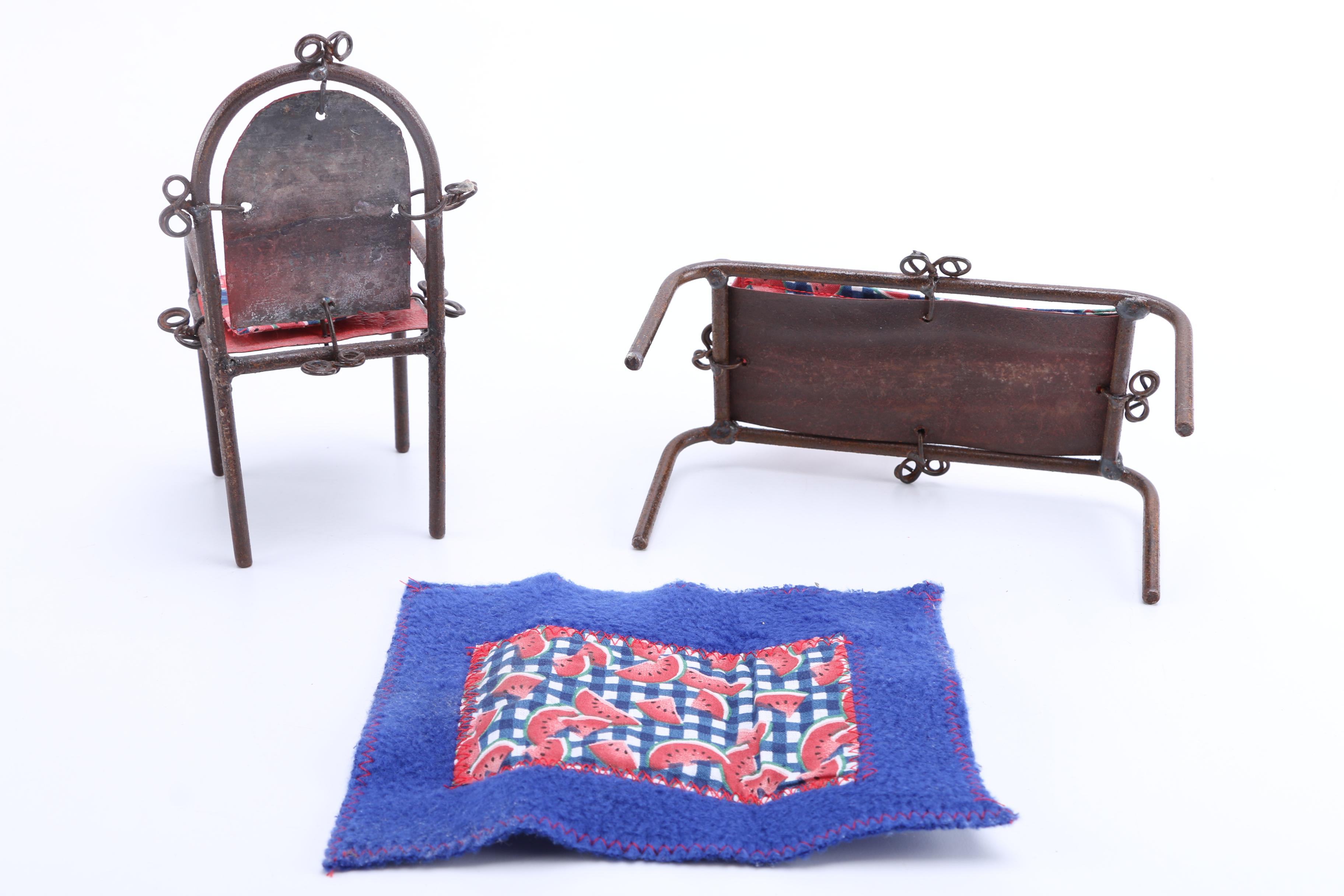 Intricate Metalwork Doll Furniture With Detailed Accesories
