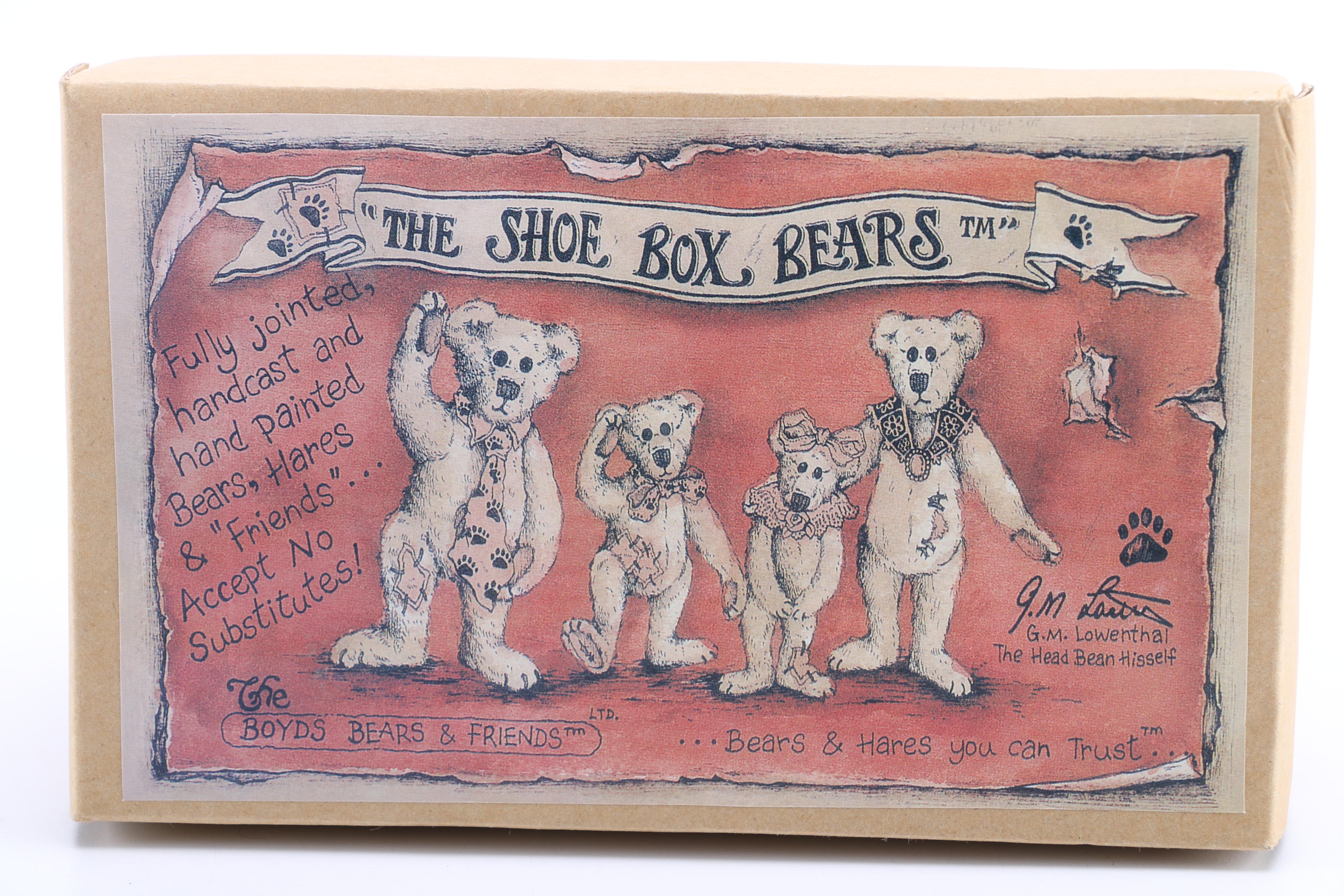 Two Shoe Box Bears Figurines