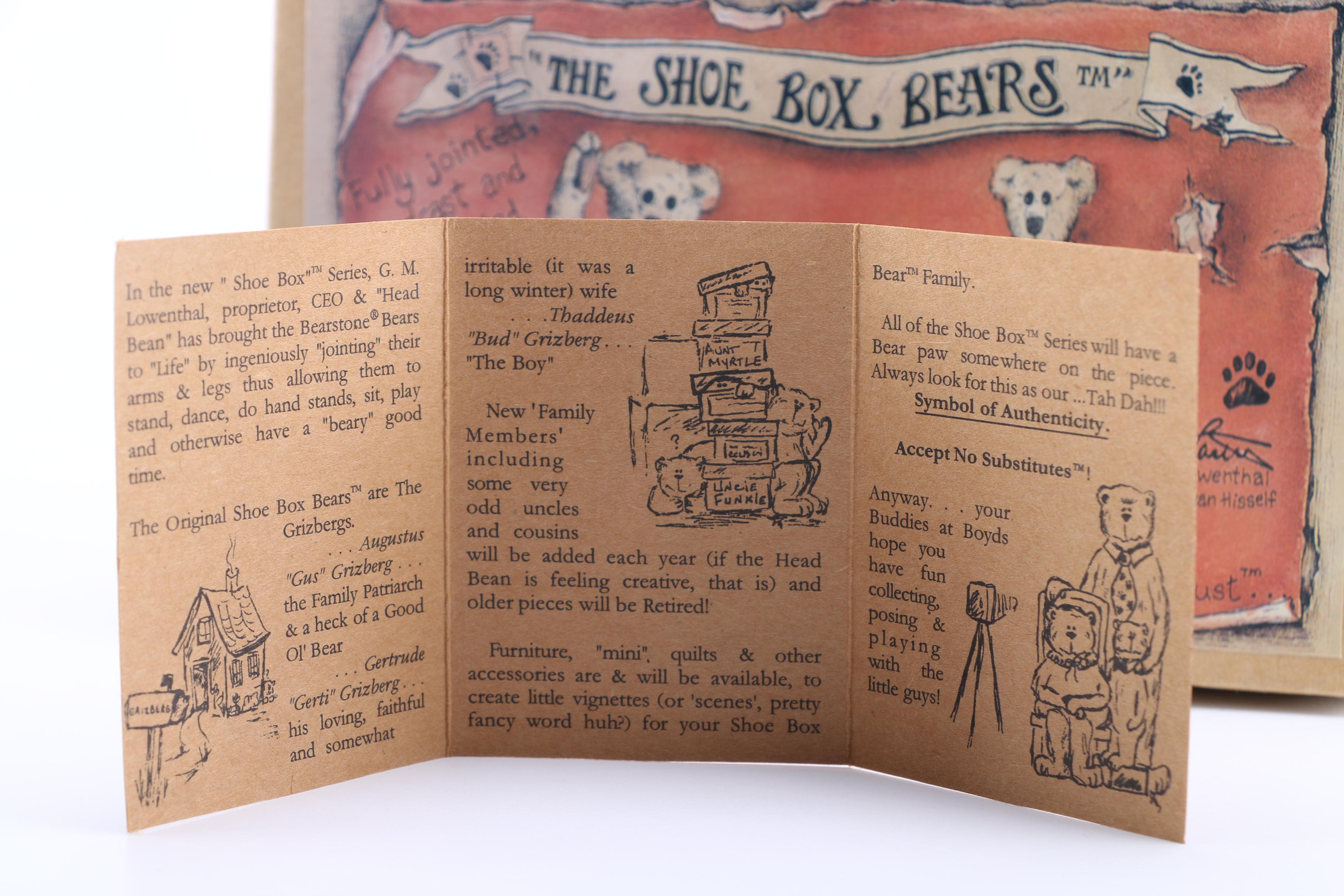 Two Shoe Box Bears Figurines