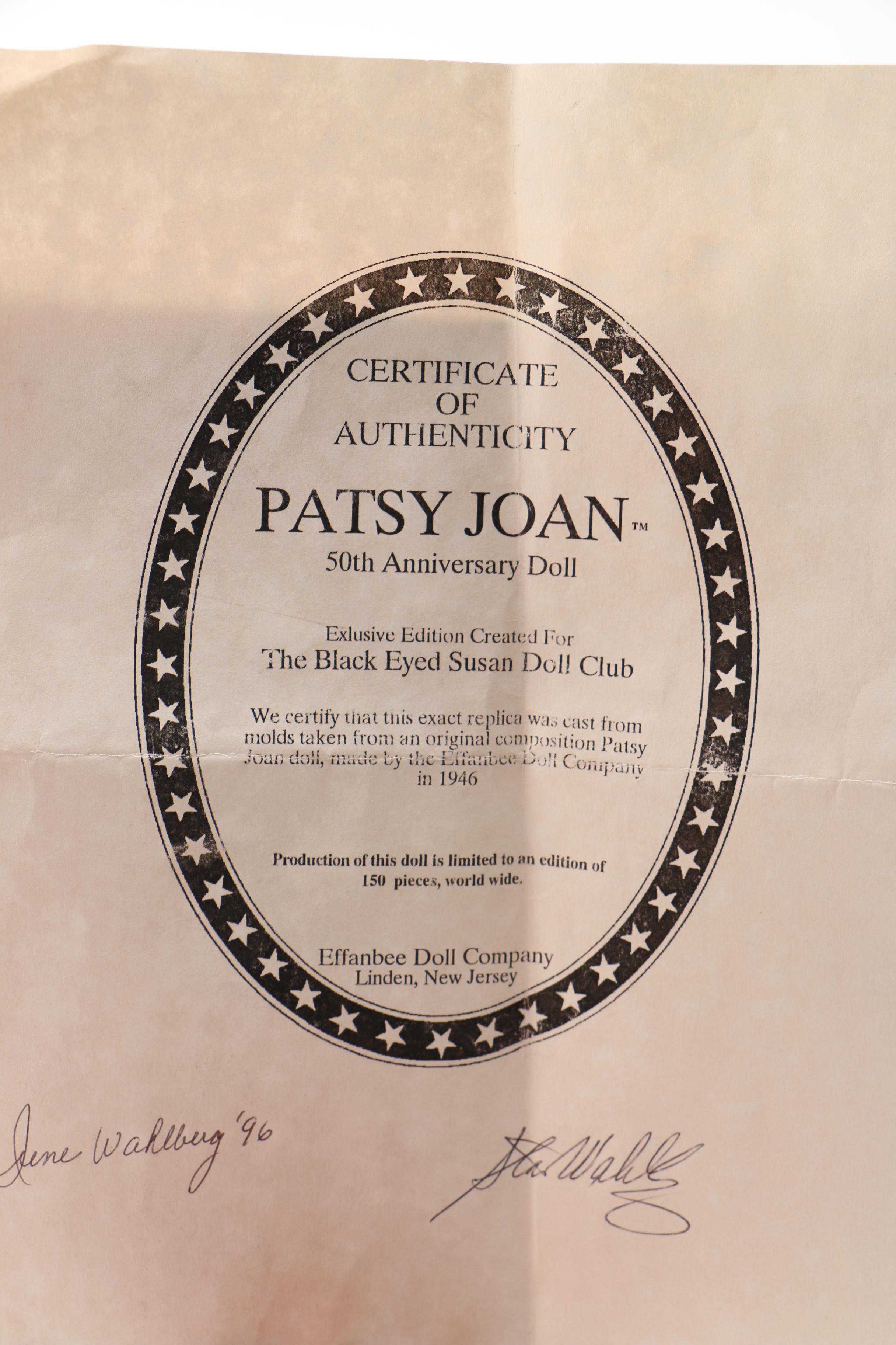 1996 "Patsy Joan" for 50th Anniversary Effanbee Doll