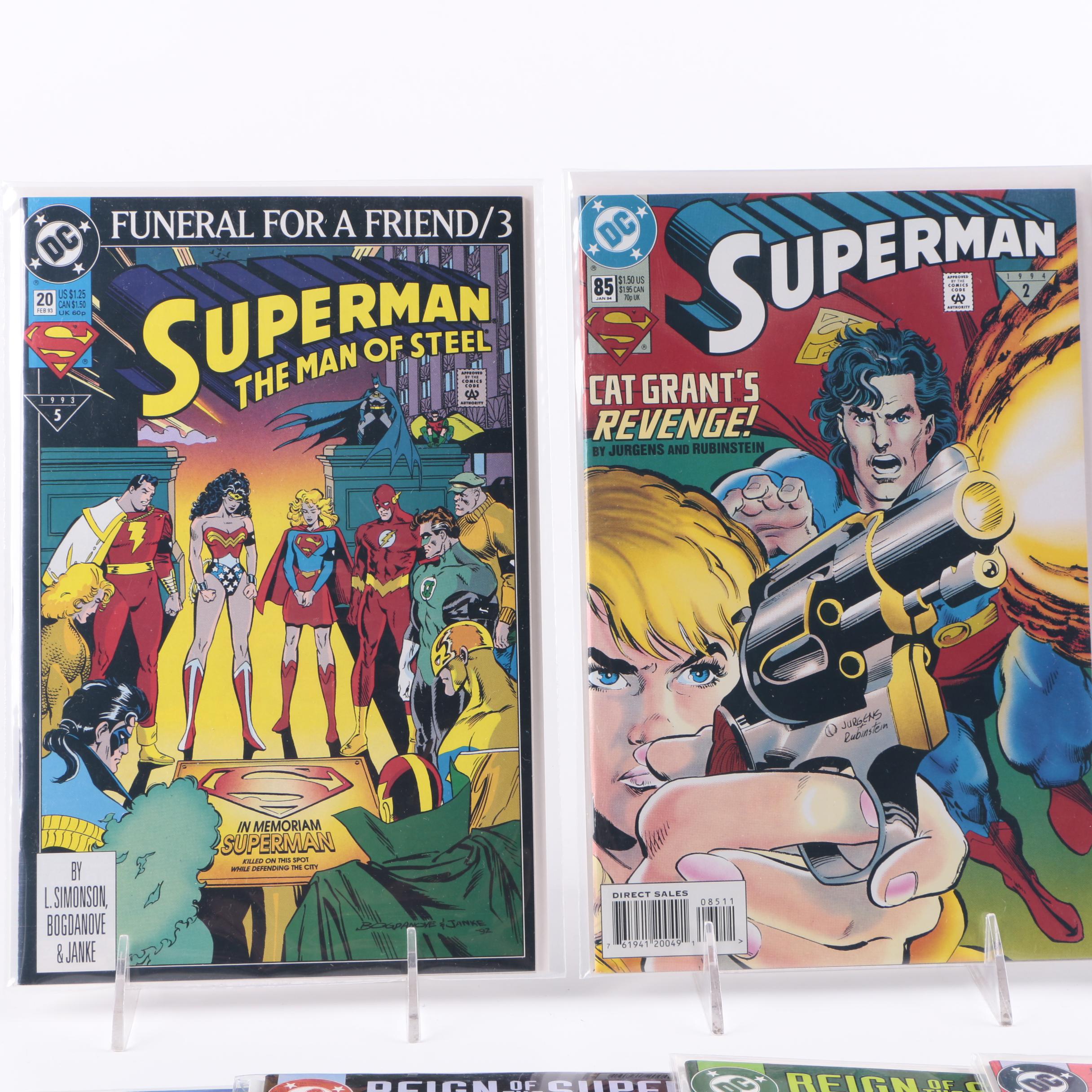 Assorted Modern Age Superman Comics Featuring "Death of Superman"