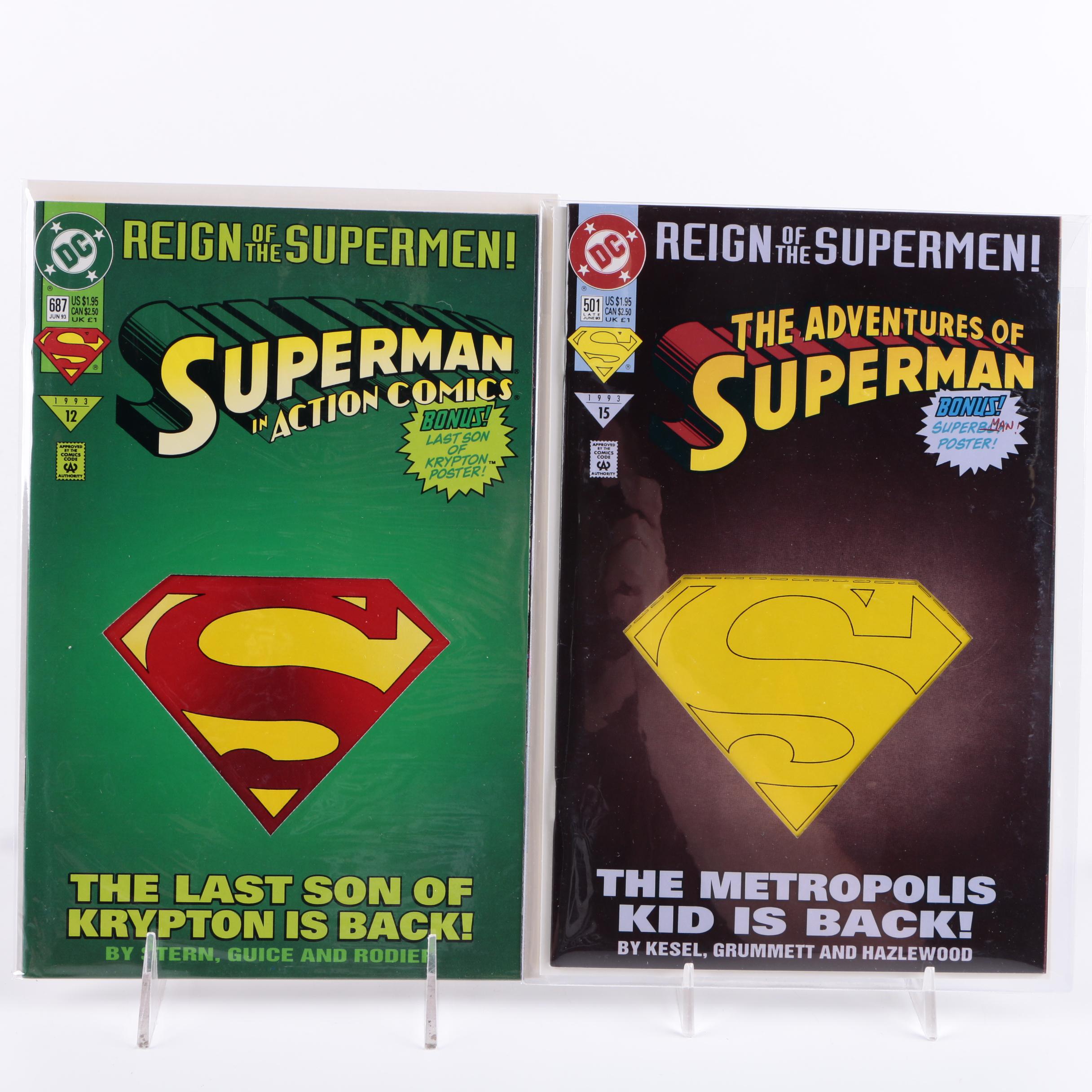 Assorted Modern Age Superman Comics Featuring "Death of Superman"