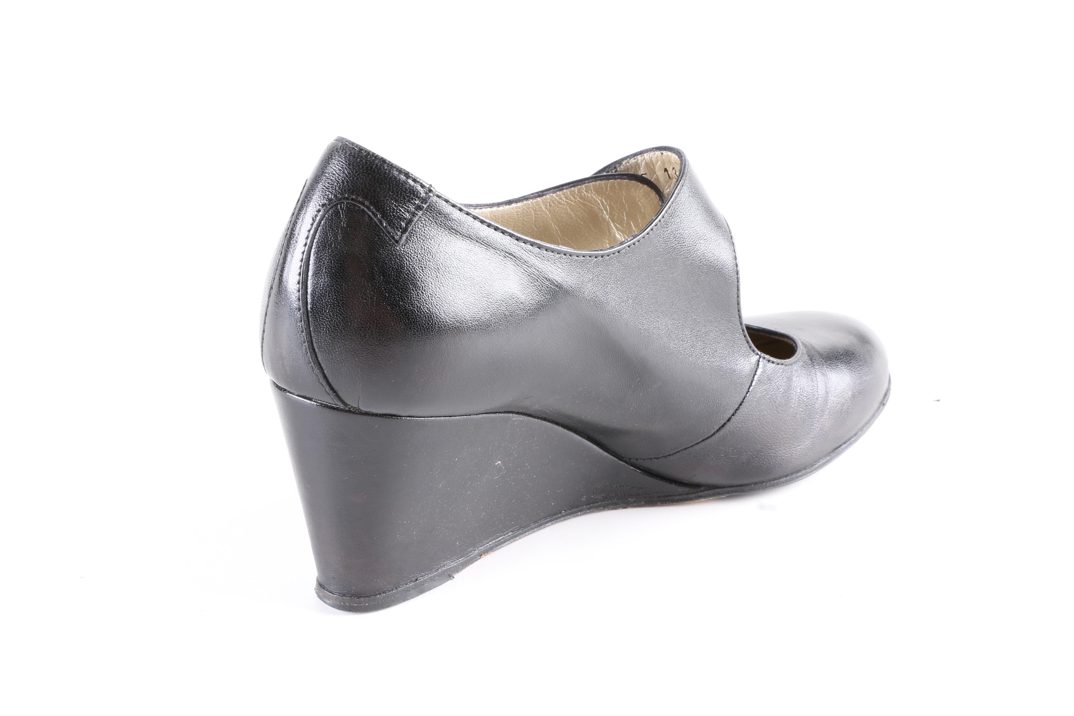 Taryn Rose Black Leather Mary Jane Shoes