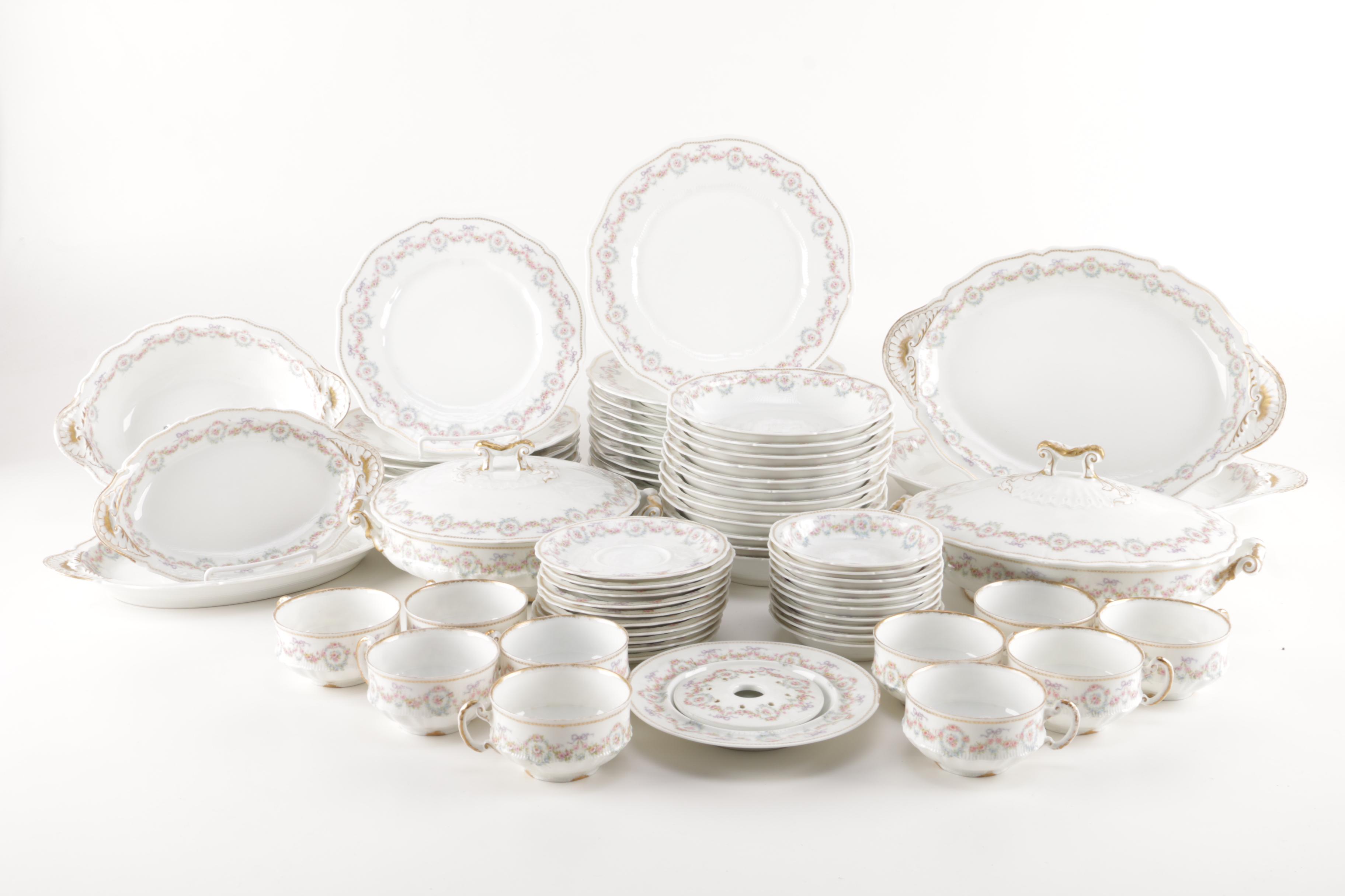 Generous Set of Théodore Haviland Limoges Porcelain Tableware