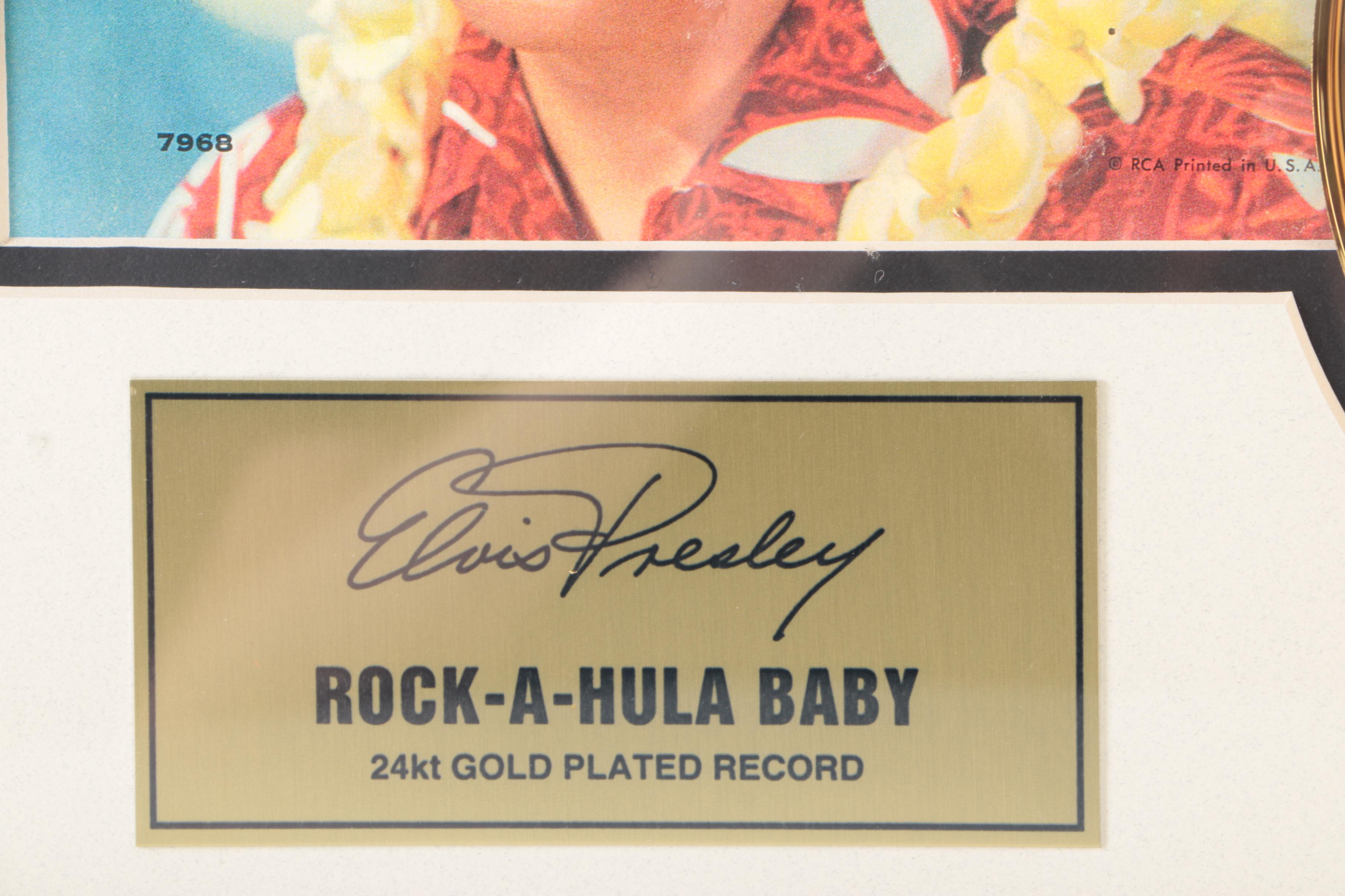 Framed 24K Gold-Plated Elvis Presley 45 rpm Record