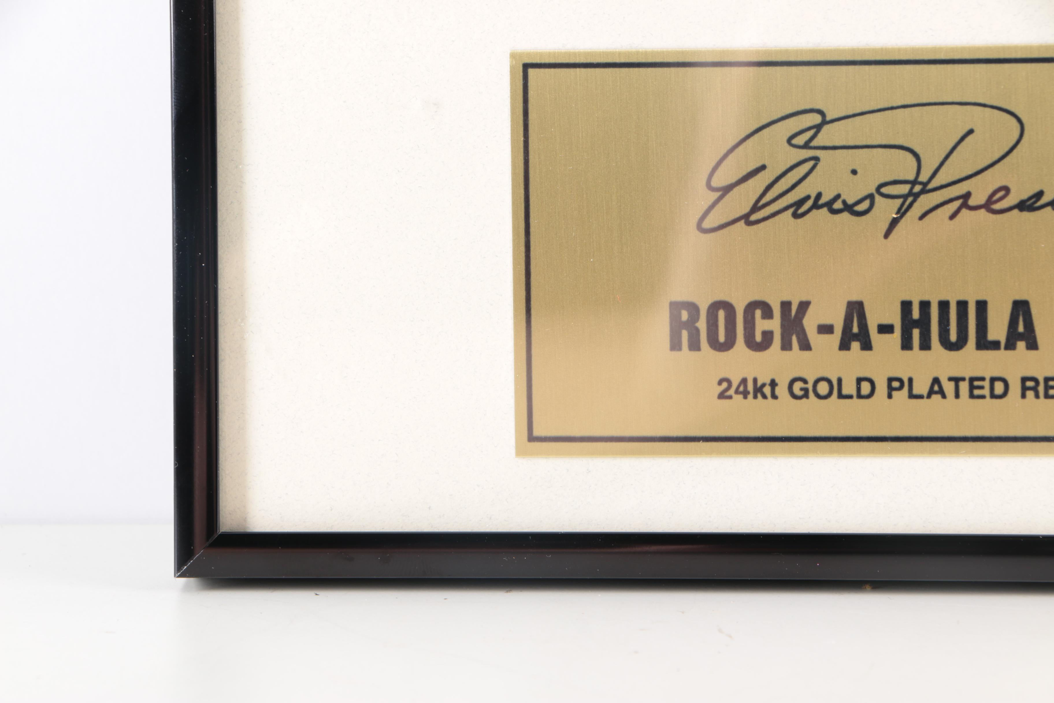 Framed 24K Gold-Plated Elvis Presley 45 rpm Record