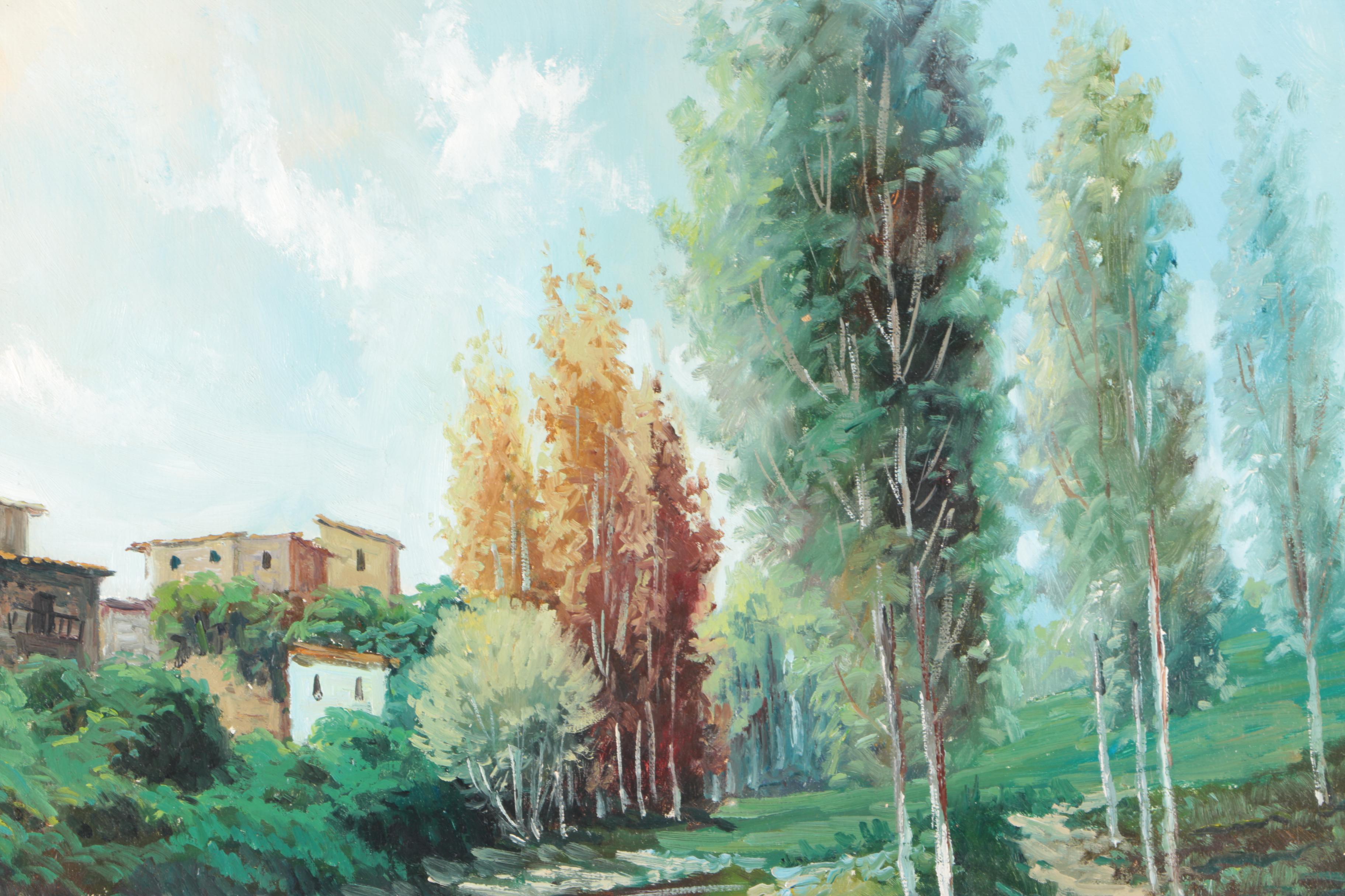 Mas Roger Oil Painting on Canvas Town Landscape