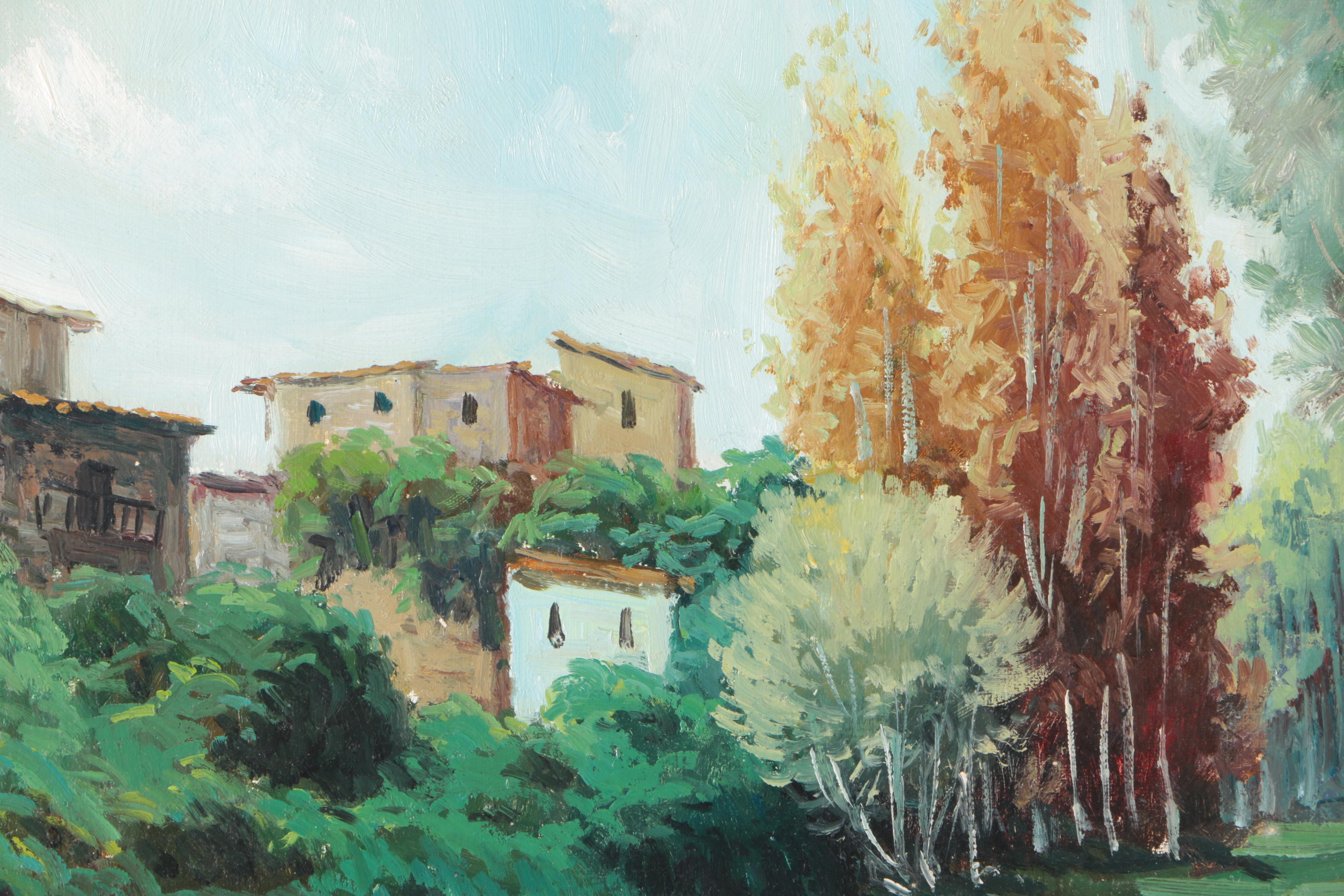 Mas Roger Oil Painting on Canvas Town Landscape