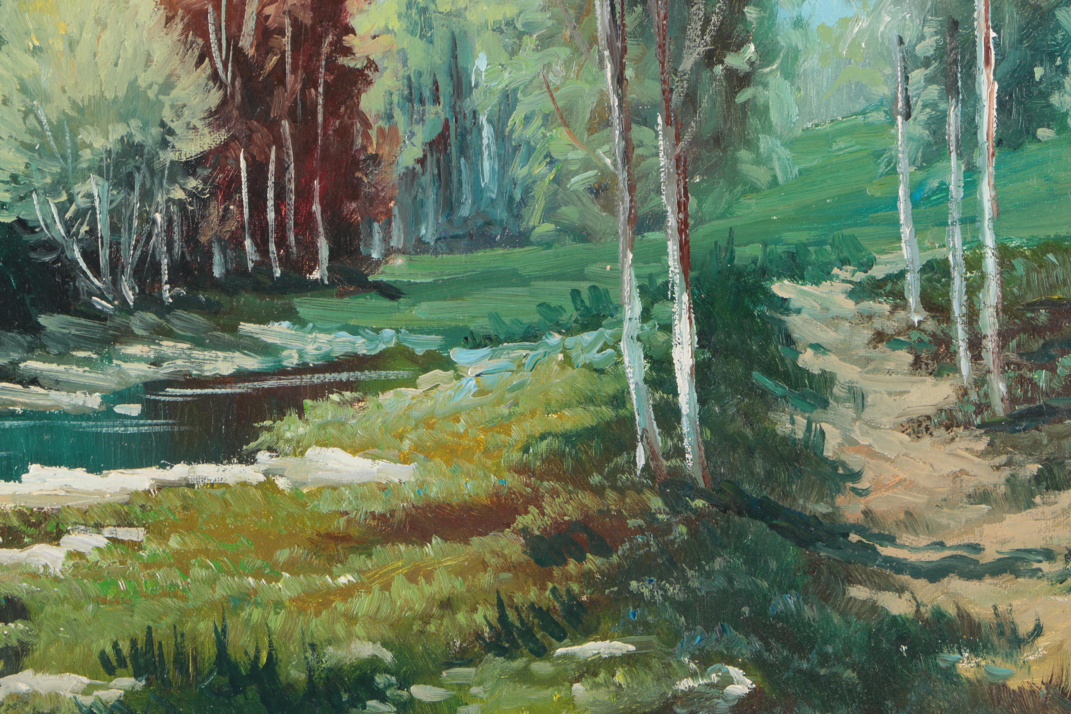 Mas Roger Oil Painting on Canvas Town Landscape