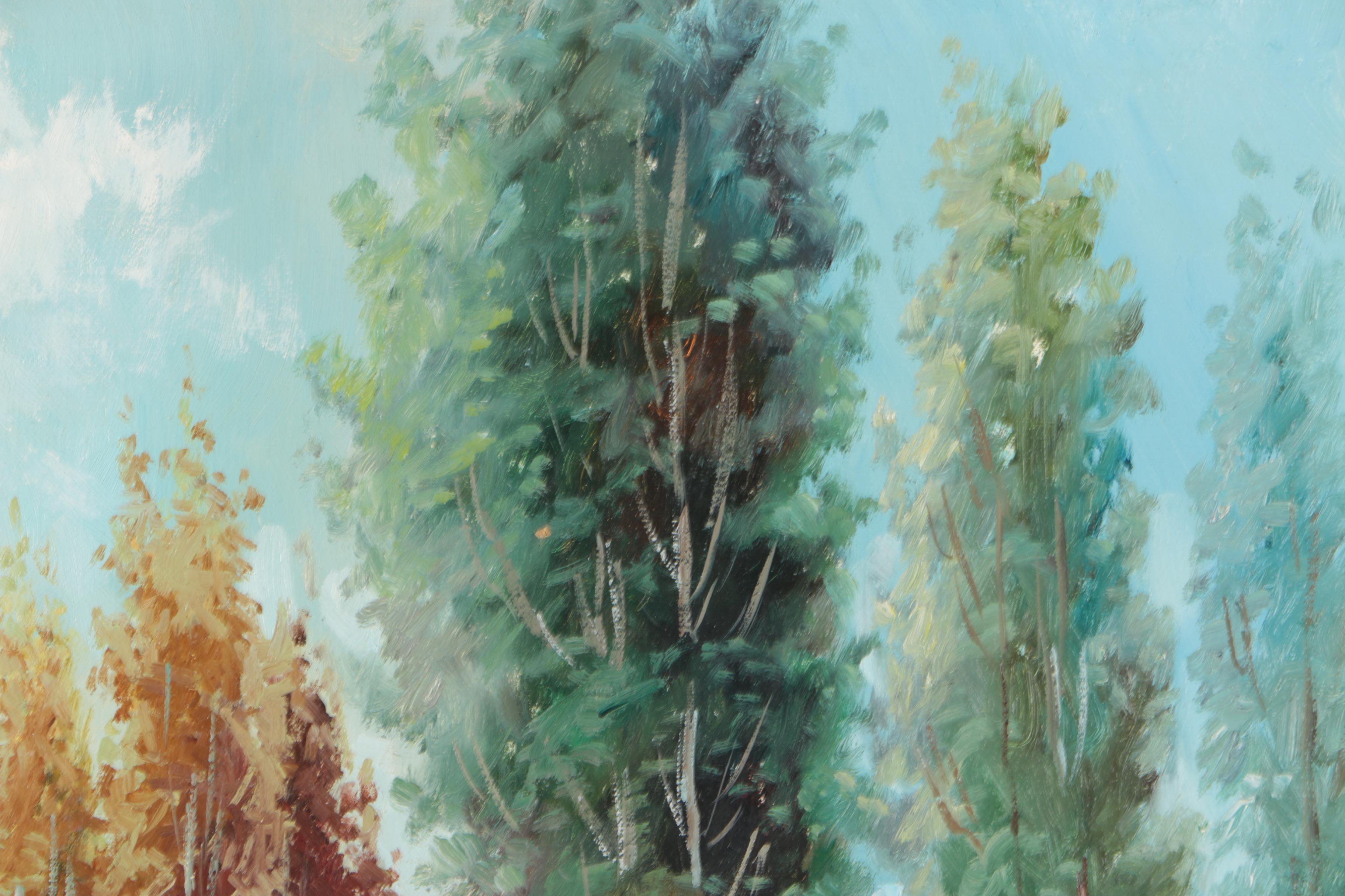 Mas Roger Oil Painting on Canvas Town Landscape