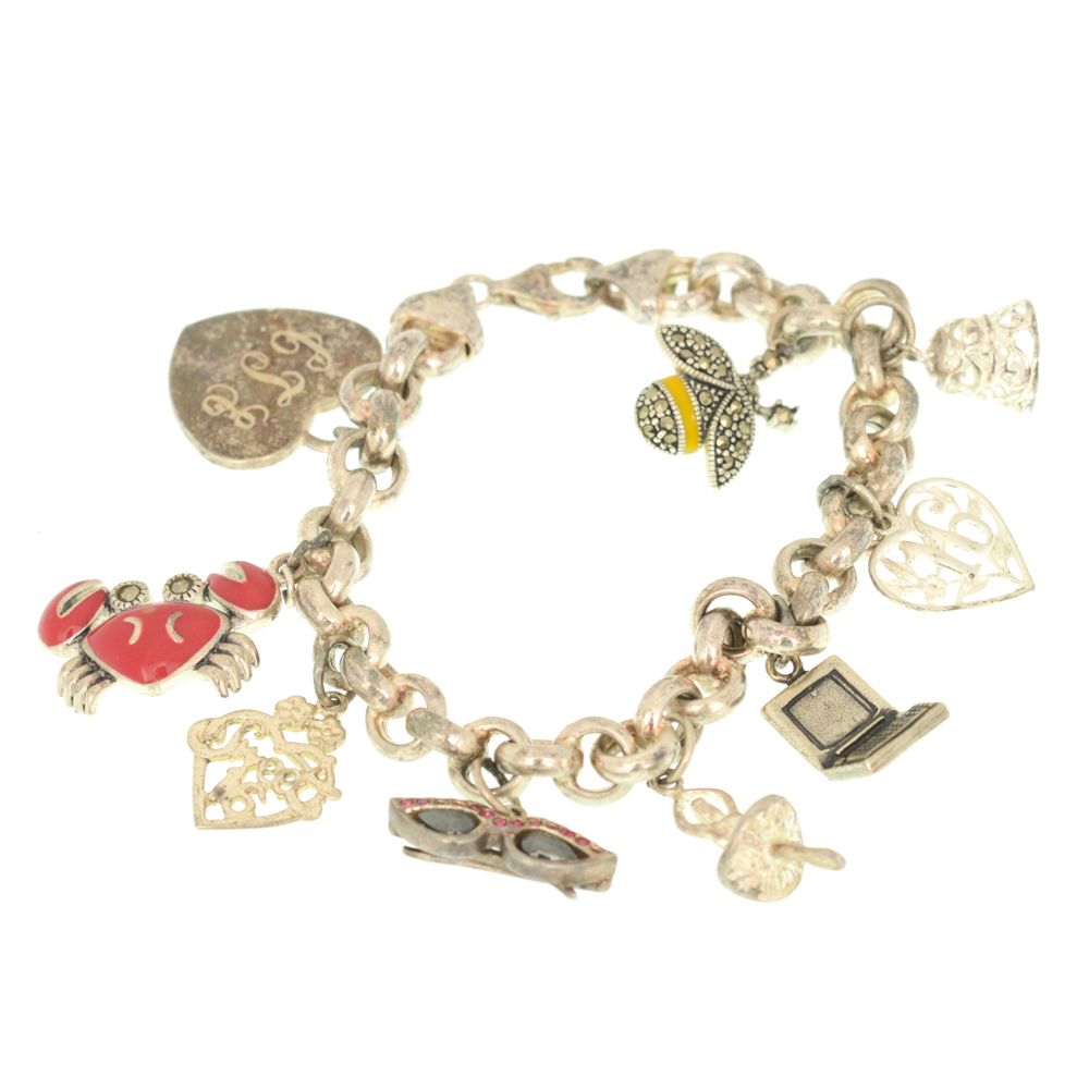 Sterling Silver Whimsical Charm Bracelet