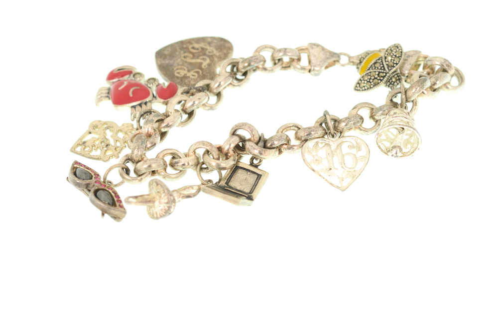 Sterling Silver Whimsical Charm Bracelet