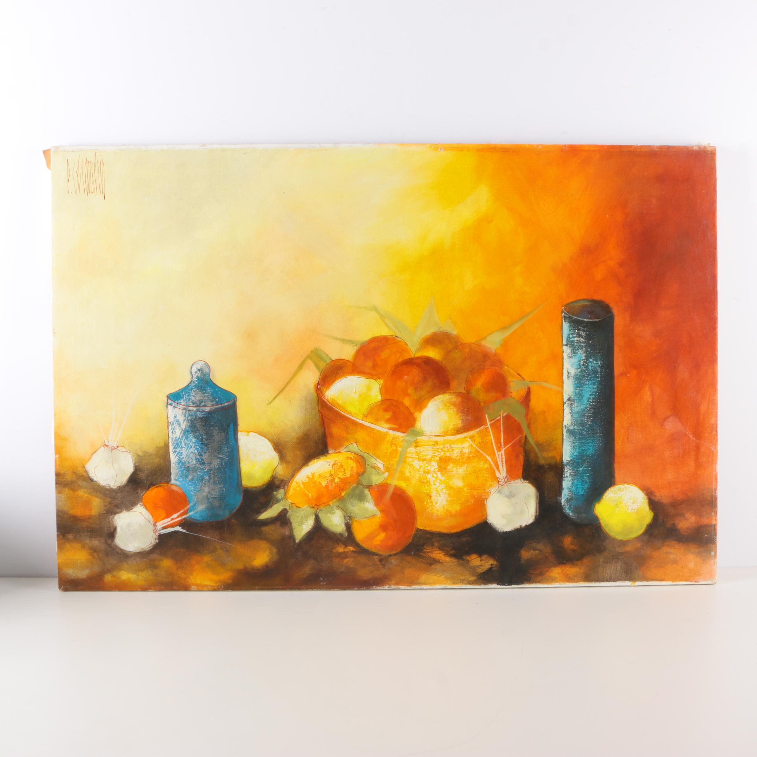 Pierre Chevalier Oil Painting on Canvas Abstract Still Life