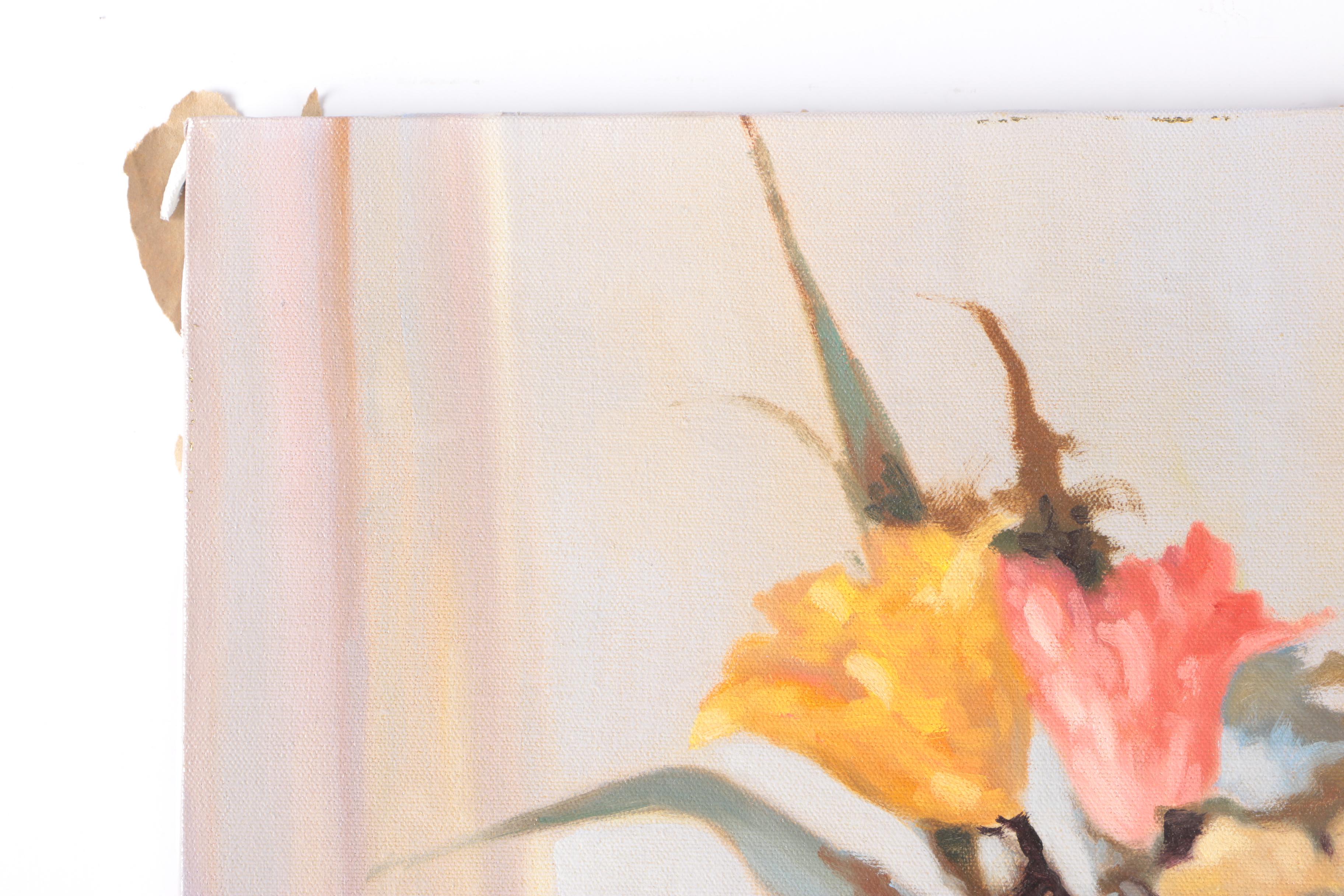 Lugano Candi Oil Painting on Canvas Floral Still Life with Fruit