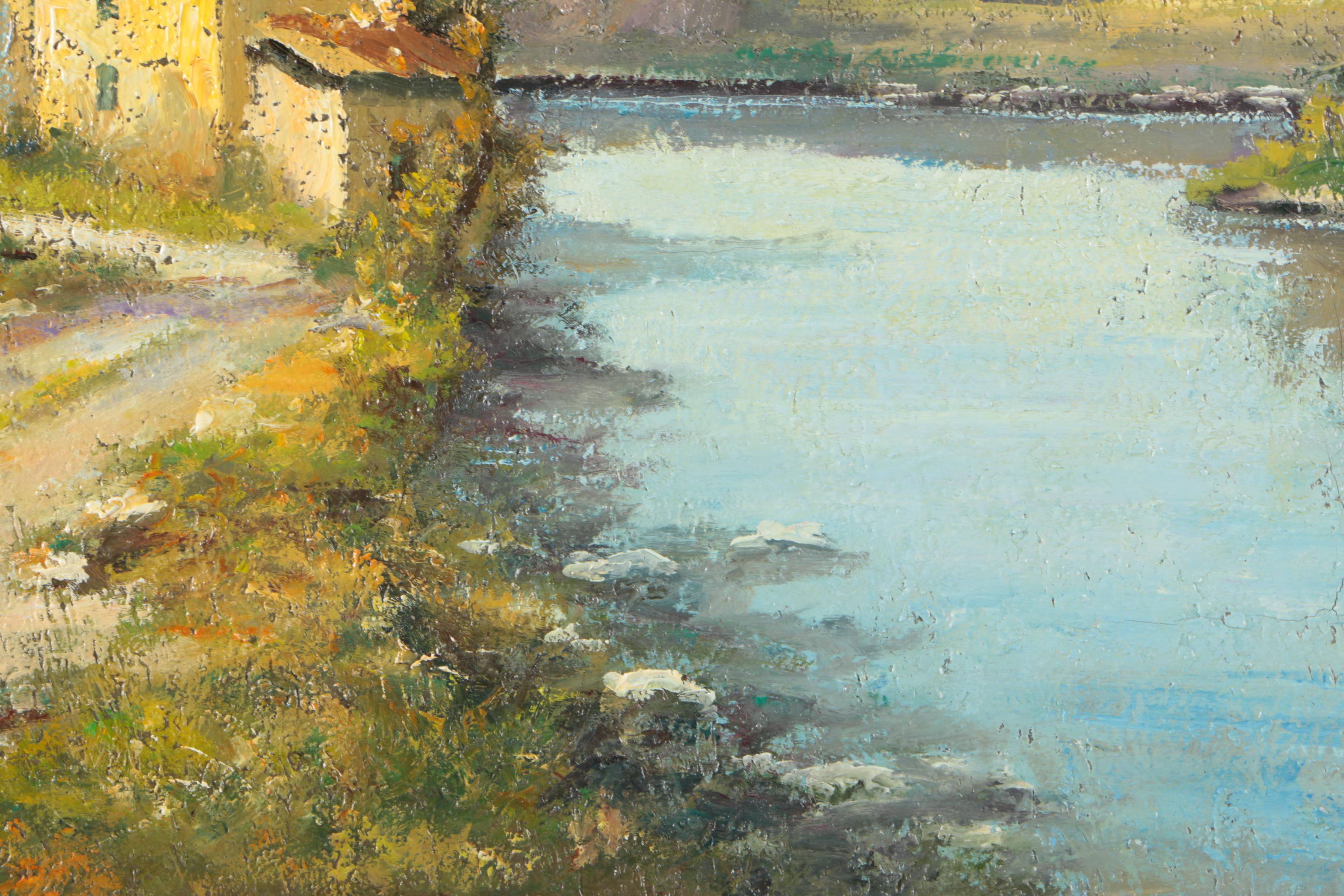 Cervellino Donato Oil Painting on Canvas Mountain Side Landscape