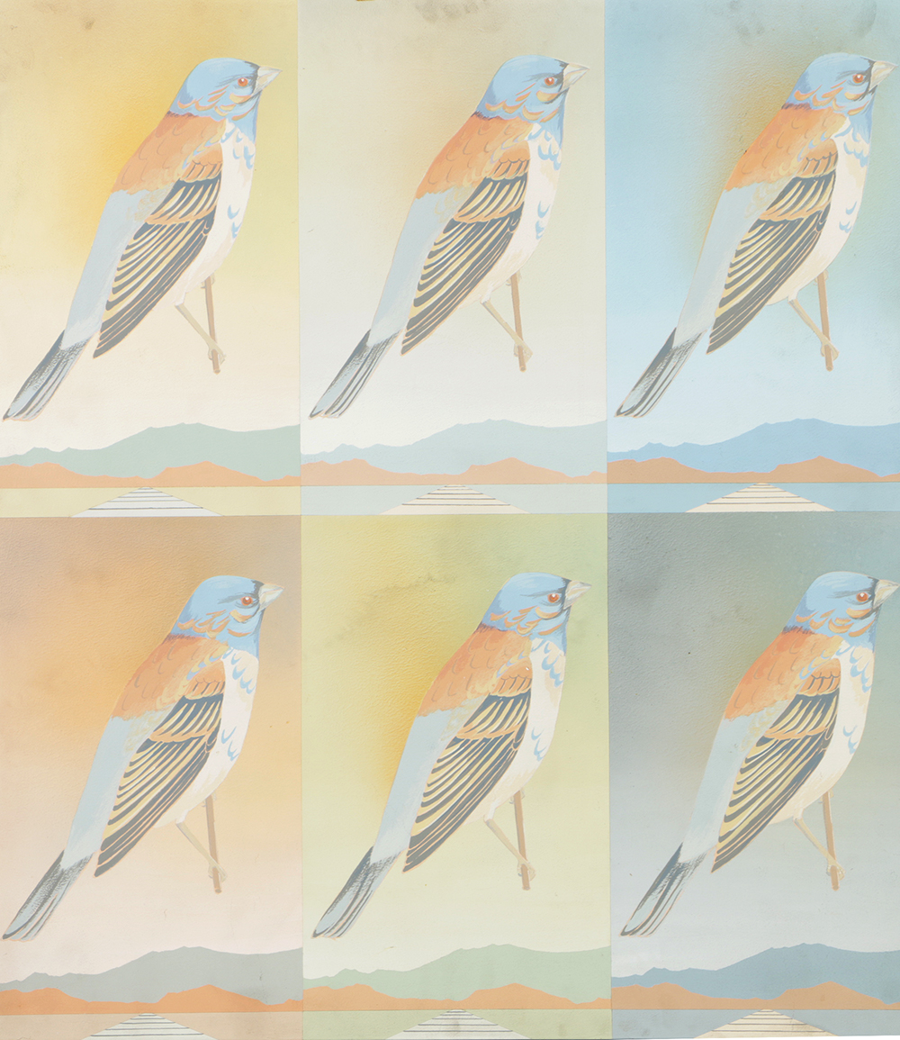Alvena McCormick Acrylic Painting on Board of Pop Art Style Birds