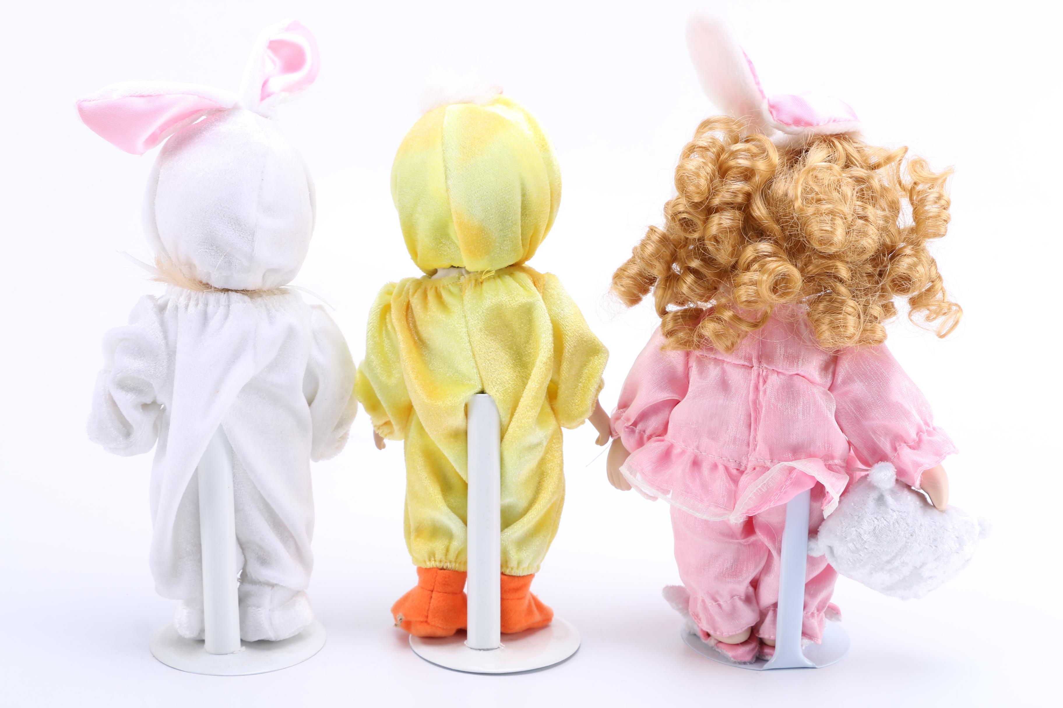 Easter Themed Dolls and Wagon