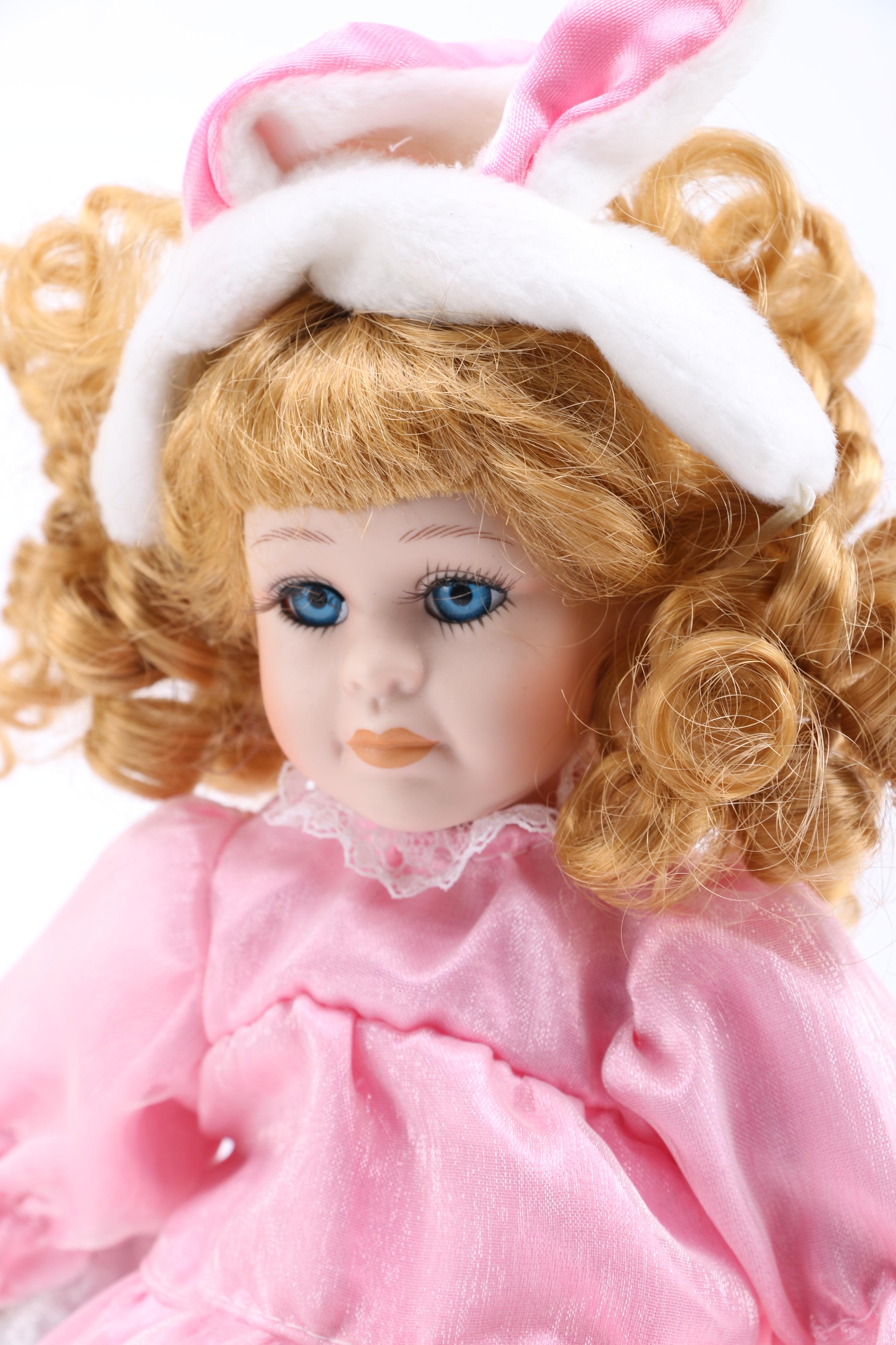 Easter Themed Dolls and Wagon